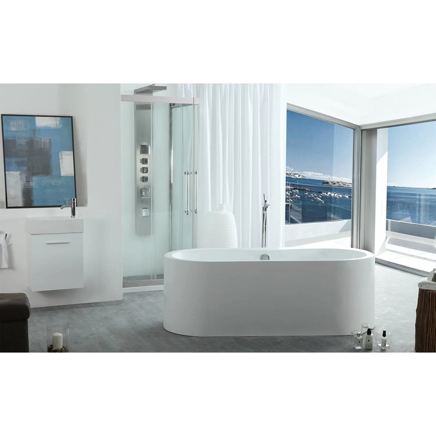 Legion Furniture 66 Inch No Faucet White Soaking Acrylic Bathtub - image 6