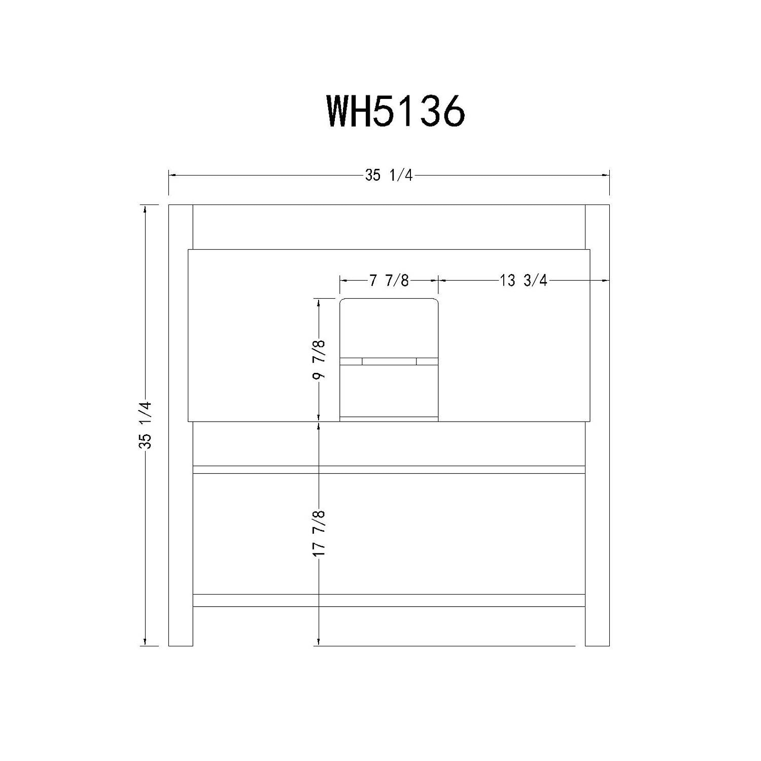 Legion Furniture 36 Inch Marble Top Rustic White Vanity Cabinet - image 6