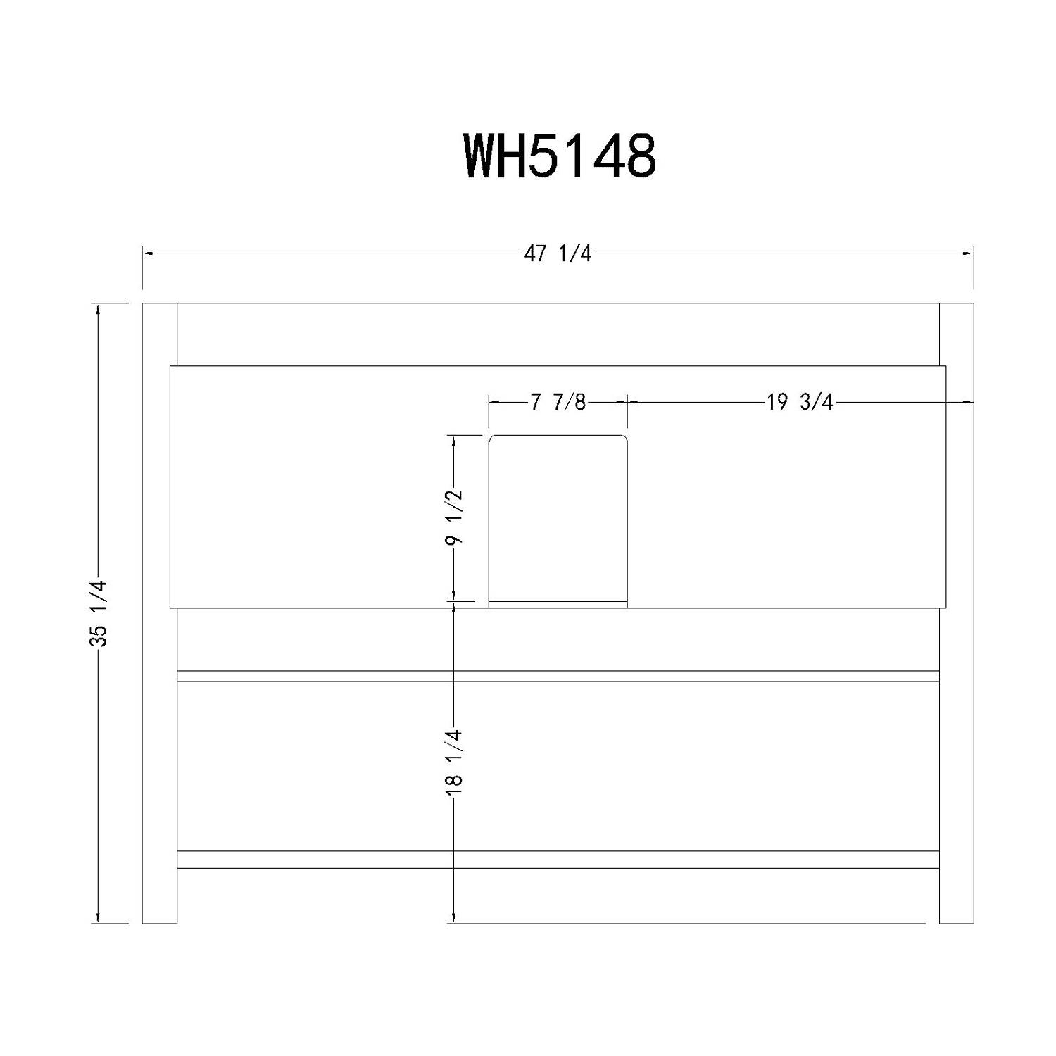 Legion Furniture 48 Inch Marble Top Rustic White Vanity Cabinet - image 7