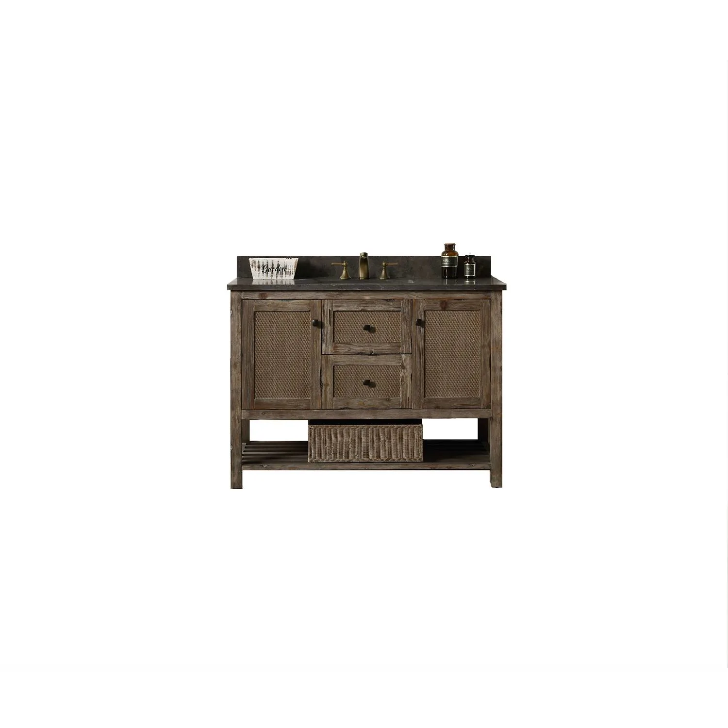 Legion Furniture 48 Inch Moon Stone Top Brown Rustic Vanity Cabinet