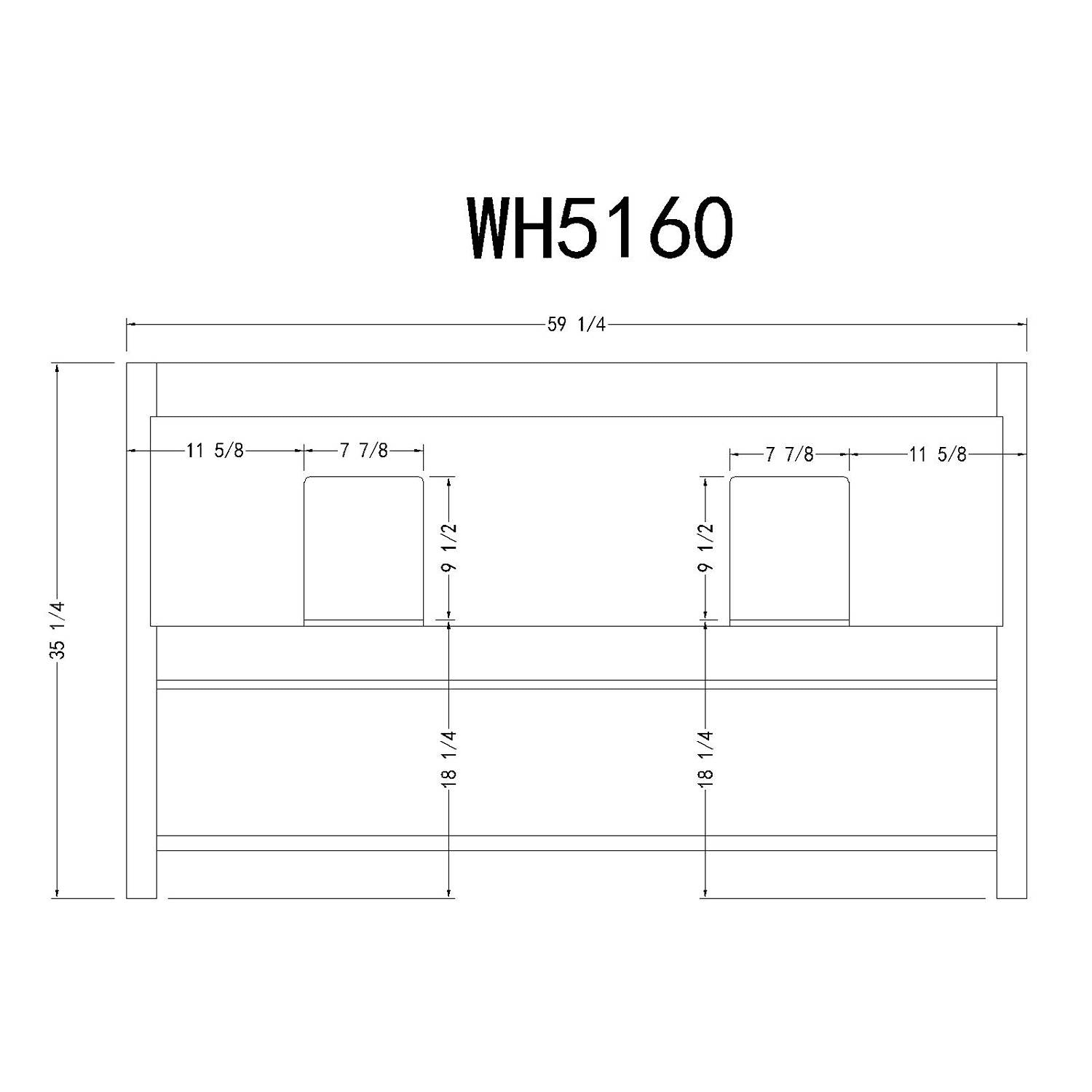 Legion Furniture 60 Inch Marble Top Rustic White Vanity Cabinet - image 8