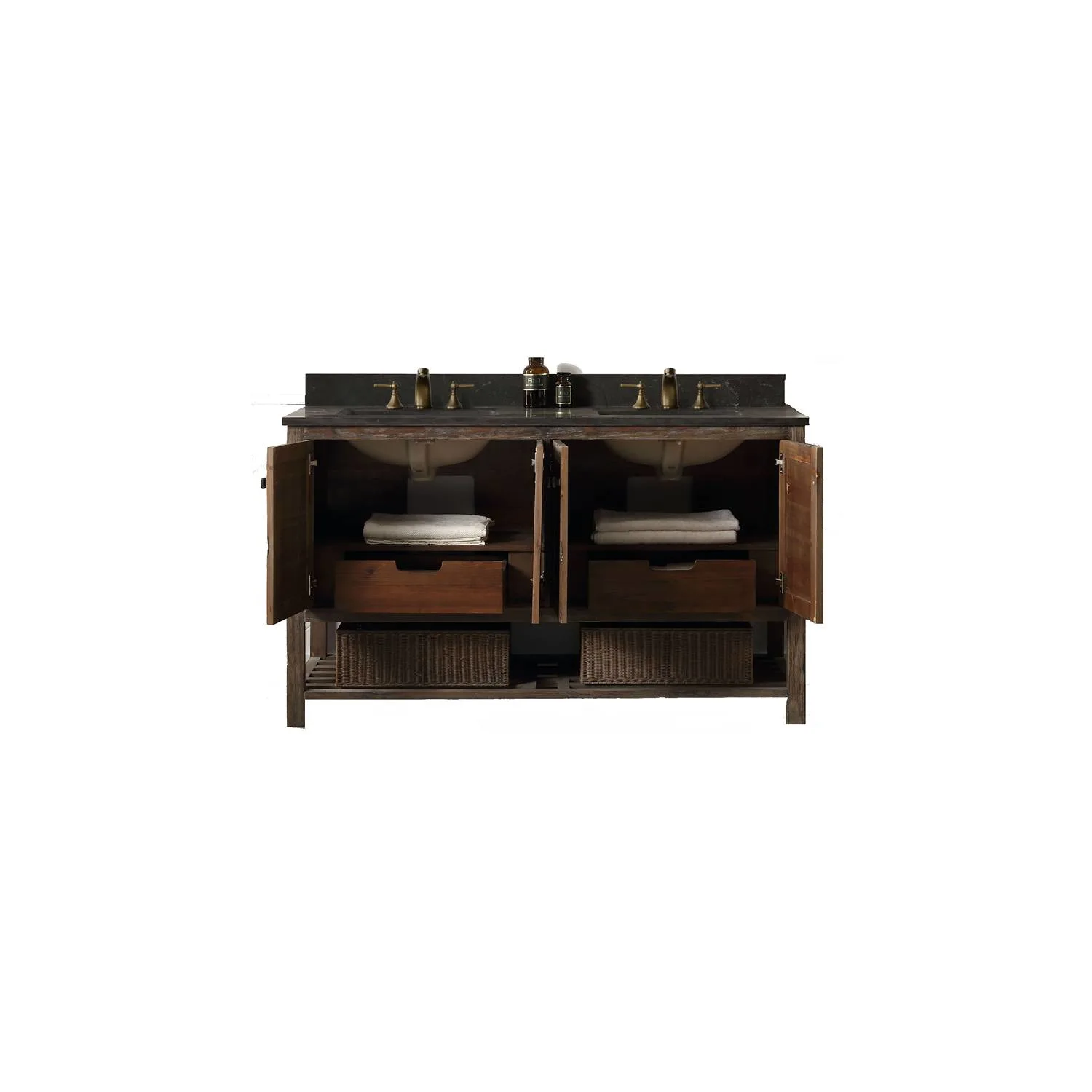 Legion Furniture 60 Inch Moon Stone Top Brown Rustic Vanity Cabinet - image 9