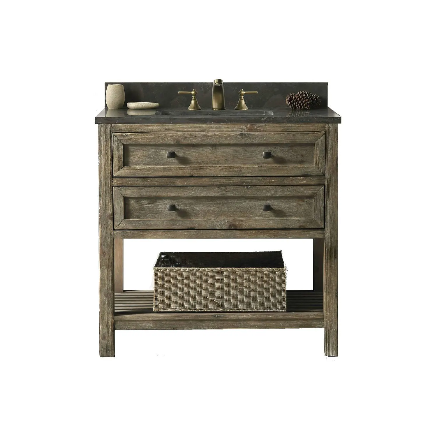 Legion Furniture 36 Inch Moon Stone Top Ceramic Sink Vanity Cabinet