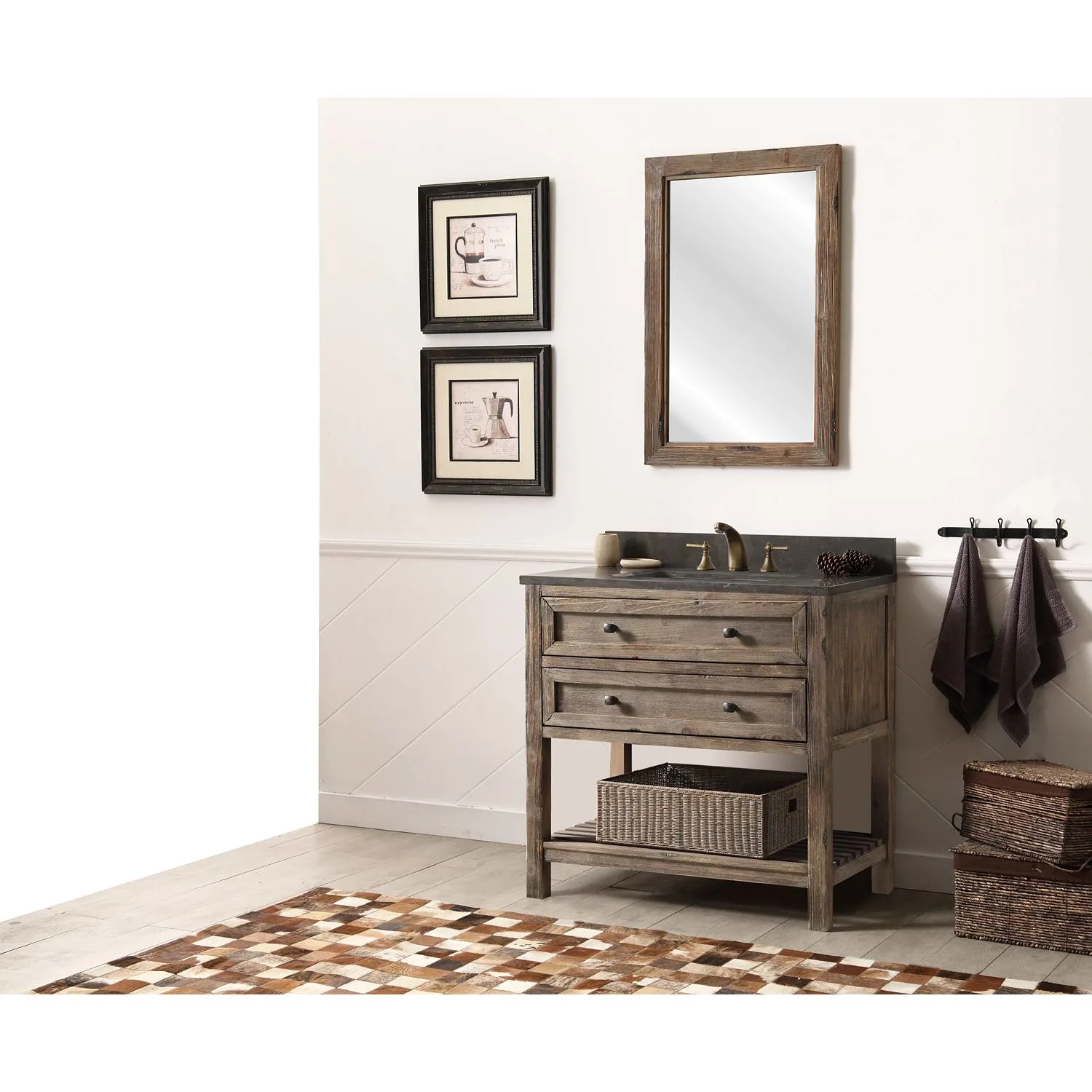 Legion Furniture 36 Inch Moon Stone Top Ceramic Sink Vanity Cabinet - image 2