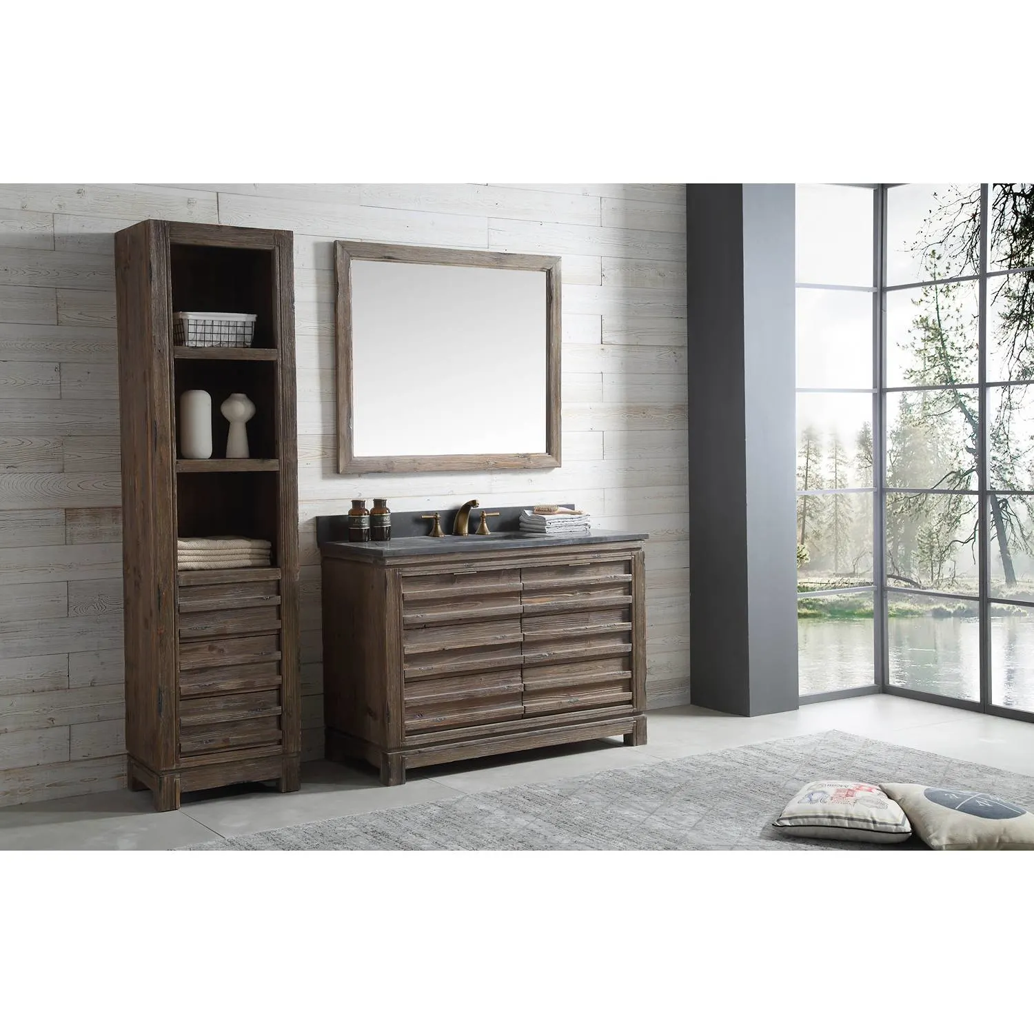 Legion Furniture 48 Inch Moon Stone Top Ceramic Sink Vanity Cabinet - image 8