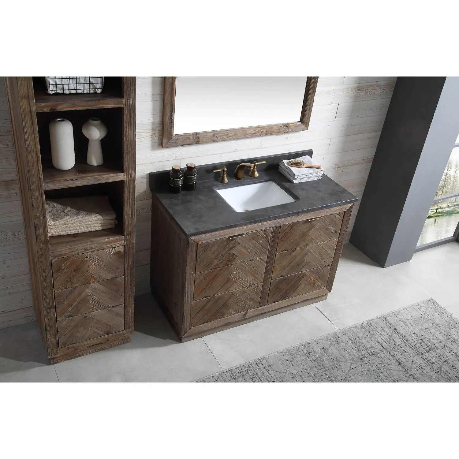 Legion Furniture 48 Inch Moon Stone Top Ceramic Sink Vanity Cabinet - image 8