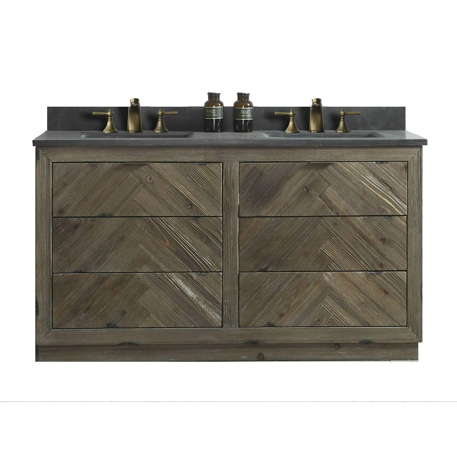 Legion Furniture 60 Inch Moon Stone Top Ceramic Sink Vanity Cabinet