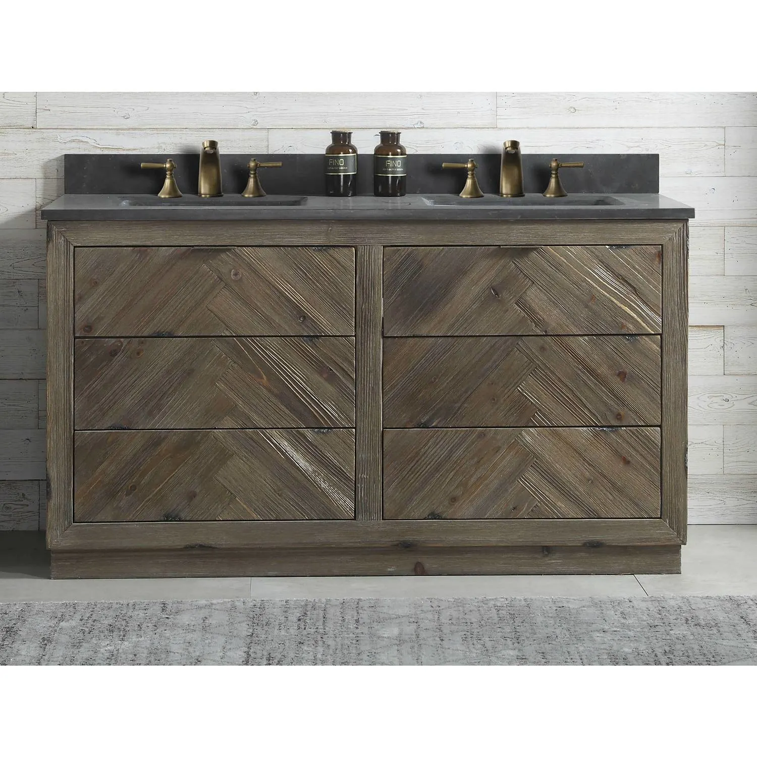 Legion Furniture 60 Inch Moon Stone Top Ceramic Sink Vanity Cabinet - image 2