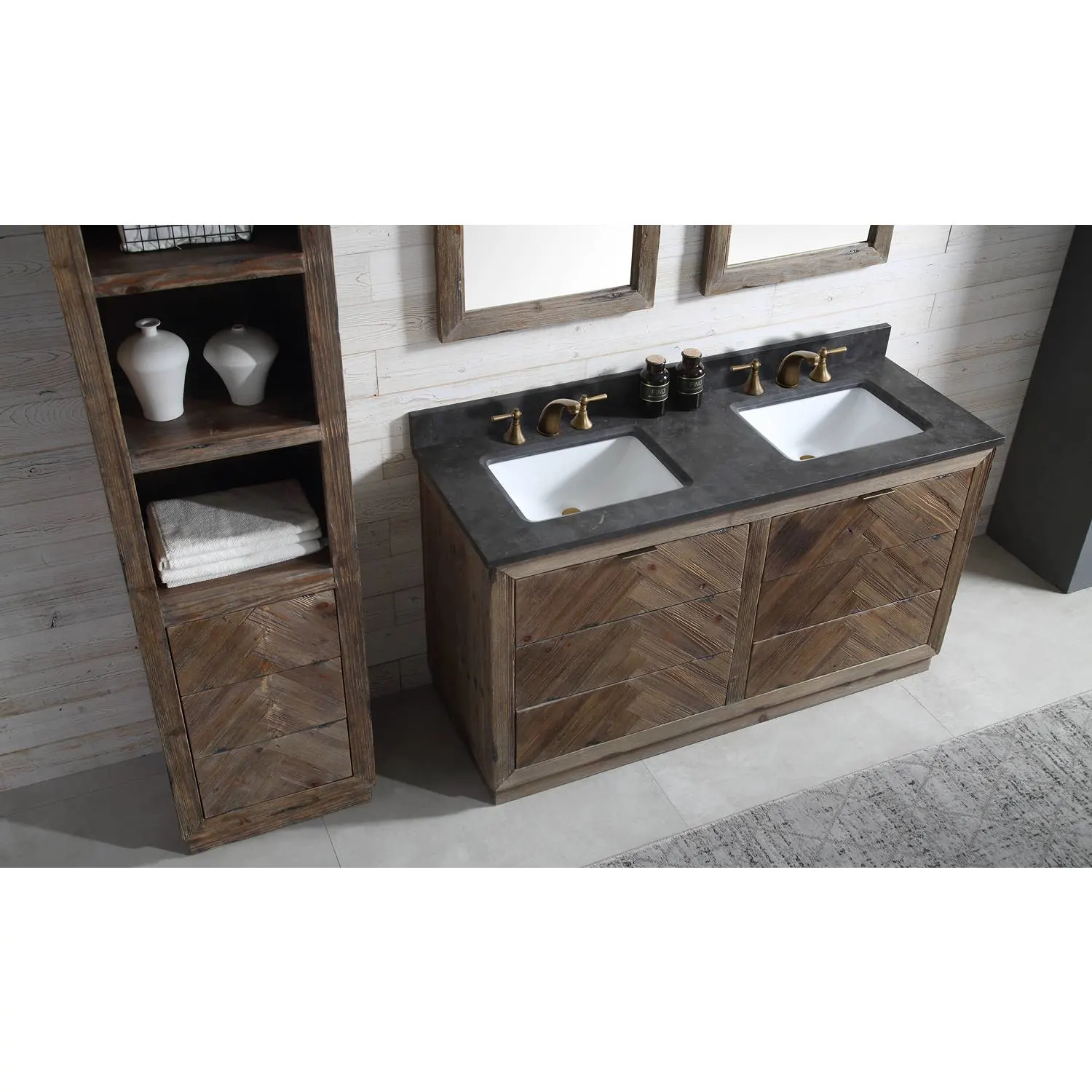 Legion Furniture 60 Inch Moon Stone Top Ceramic Sink Vanity Cabinet - image 11