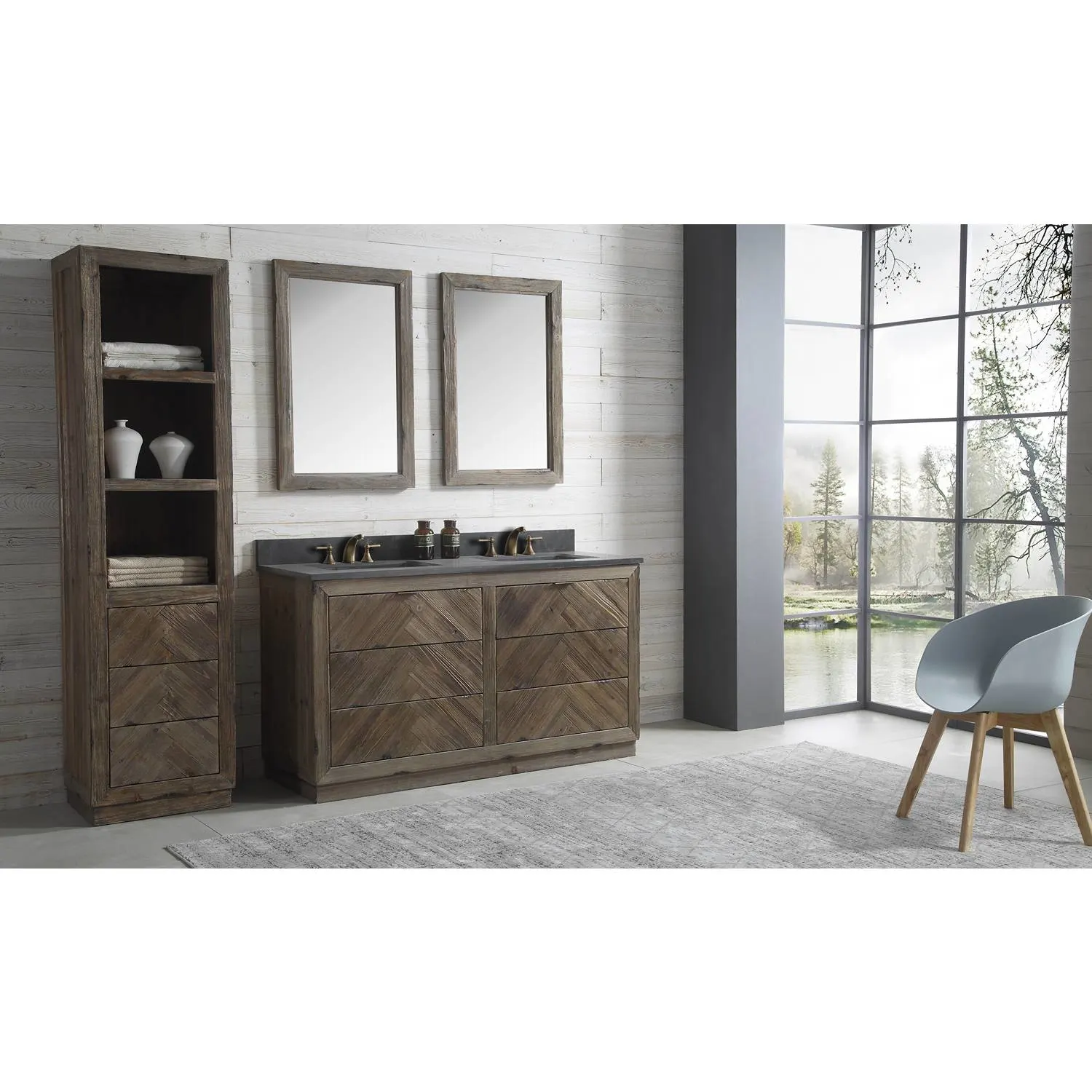 Legion Furniture 60 Inch Moon Stone Top Ceramic Sink Vanity Cabinet - image 10