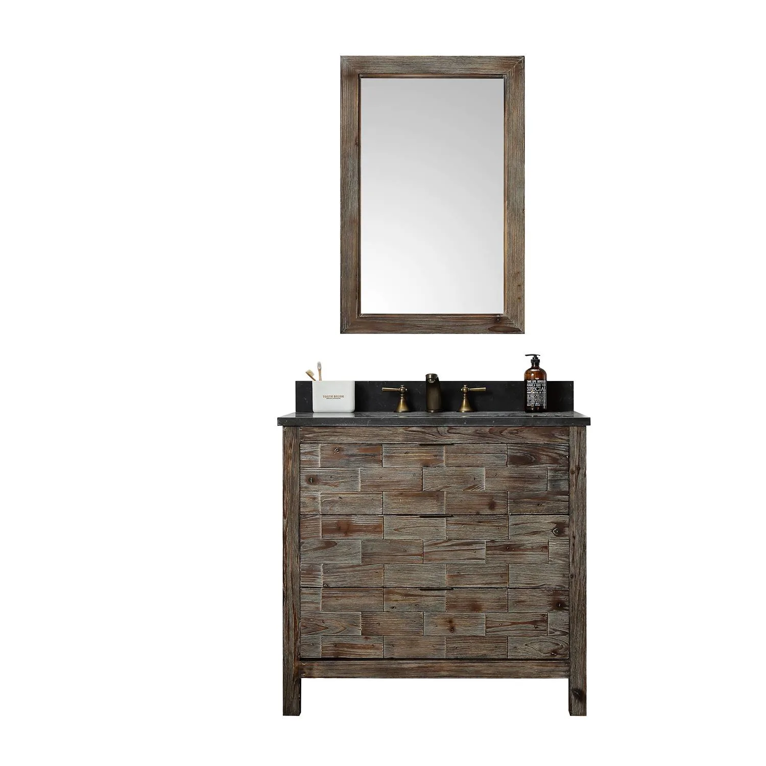 Legion Furniture 36 Inch Moon Stone Top Ceramic Sink Vanity Cabinet