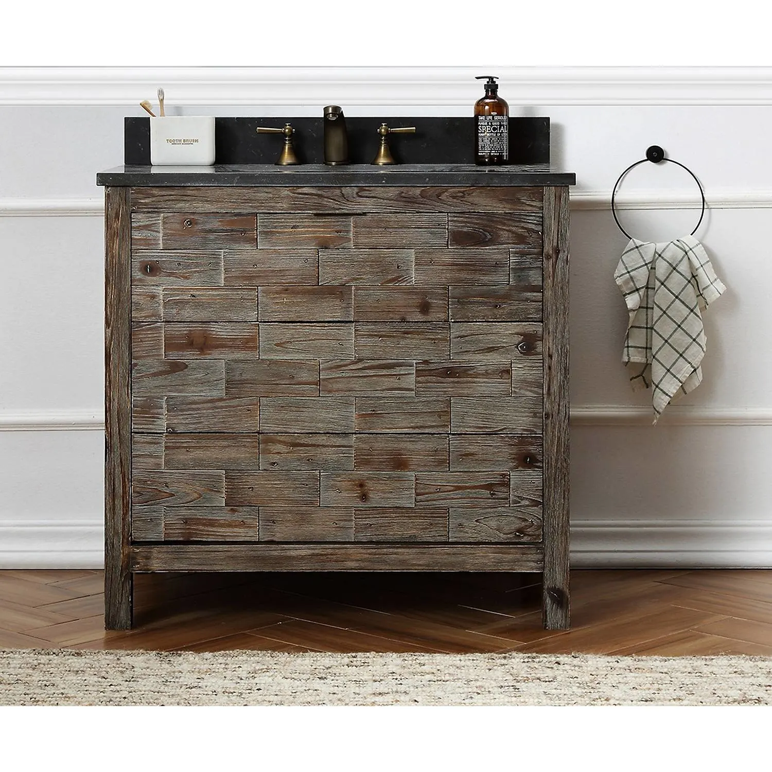 Legion Furniture 36 Inch Moon Stone Top Ceramic Sink Vanity Cabinet - image 2