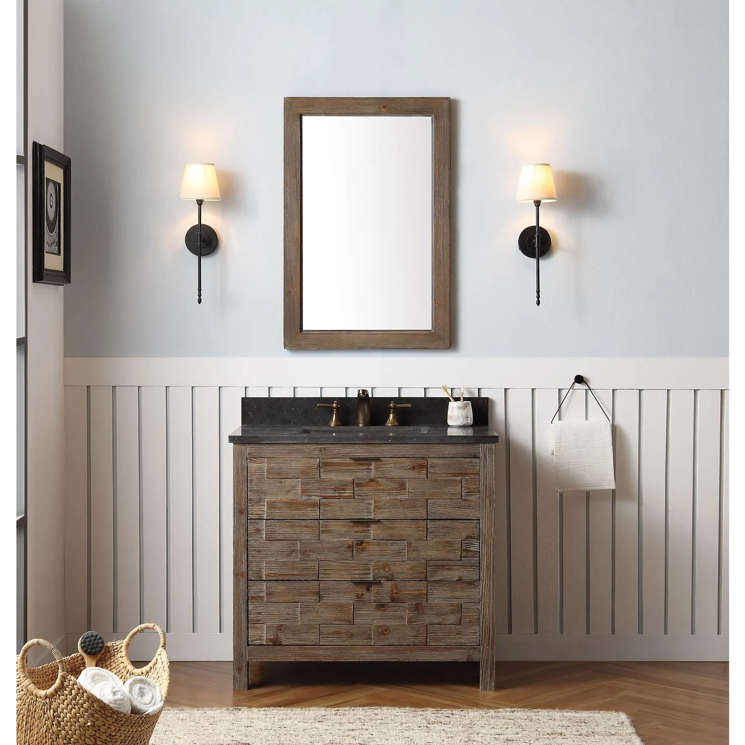 Legion Furniture 36 Inch Moon Stone Top Ceramic Sink Vanity Cabinet - image 3