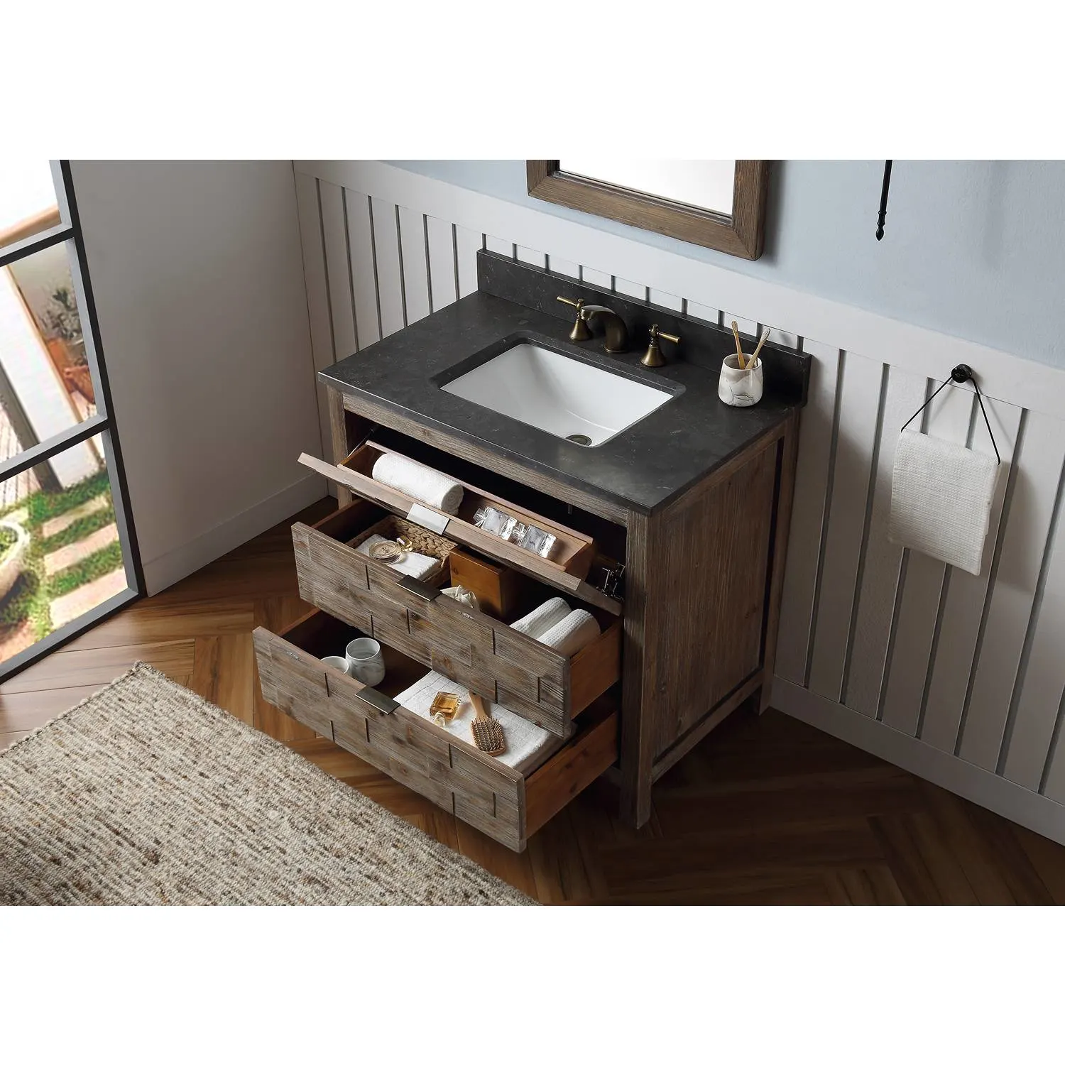 Legion Furniture 36 Inch Moon Stone Top Ceramic Sink Vanity Cabinet - image 5