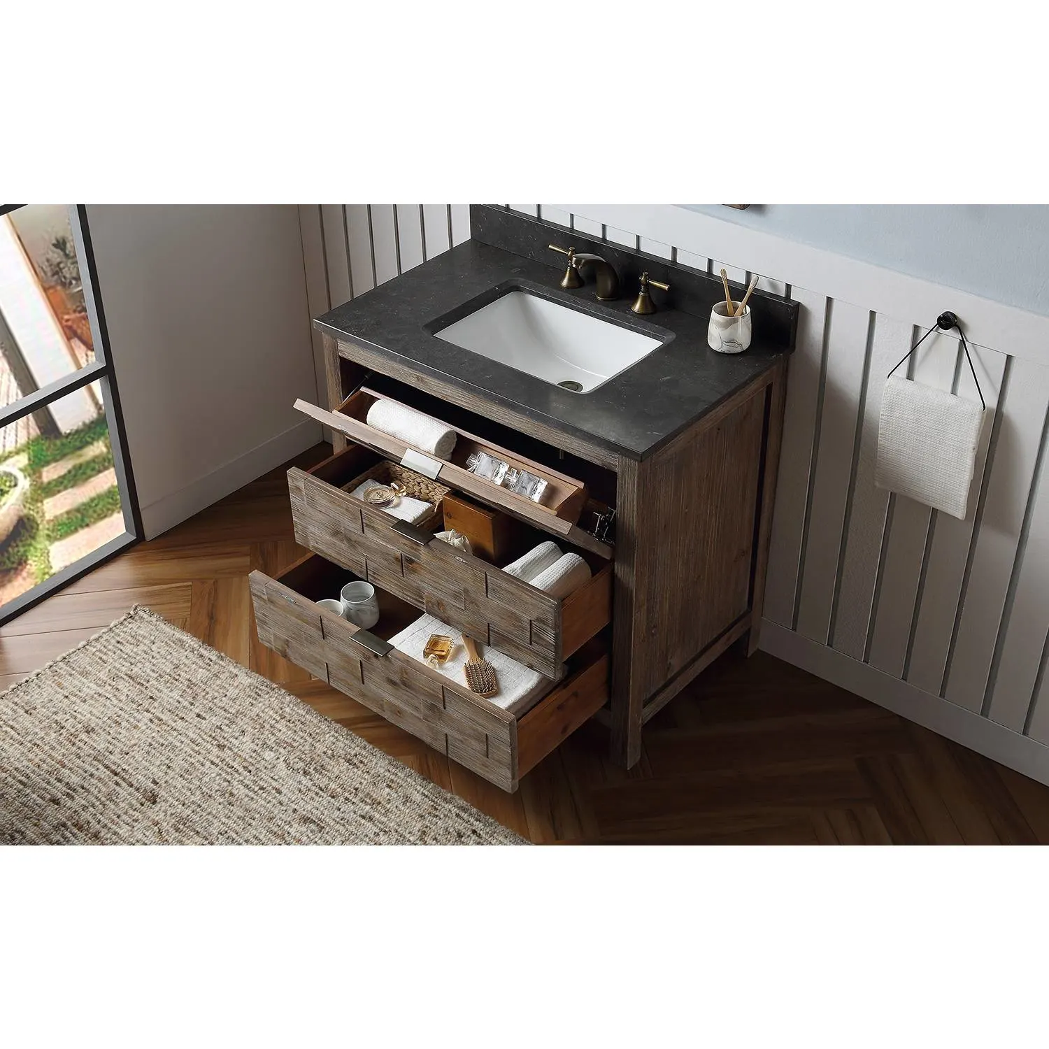 Legion Furniture 36 Inch Moon Stone Top Ceramic Sink Vanity Cabinet - image 6