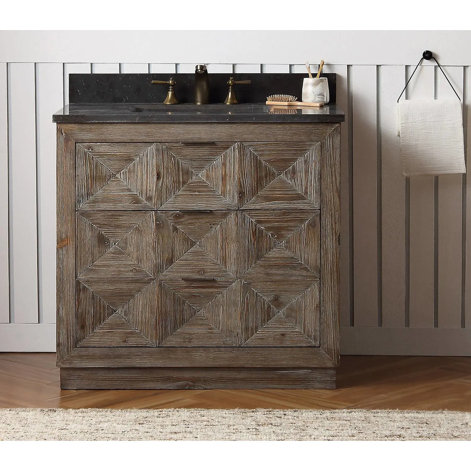 Legion Furniture 36 Inch Moon Stone Top Ceramic Sink Vanity Cabinet - image 2