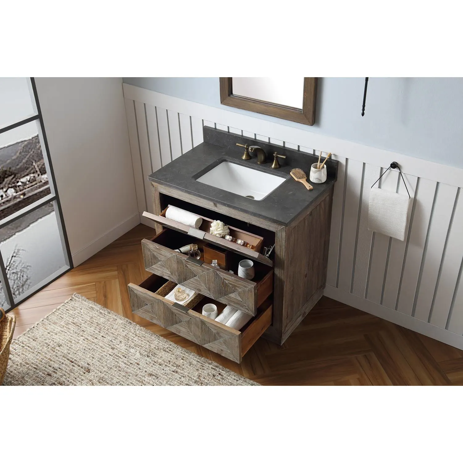 Legion Furniture 36 Inch Moon Stone Top Ceramic Sink Vanity Cabinet - image 5