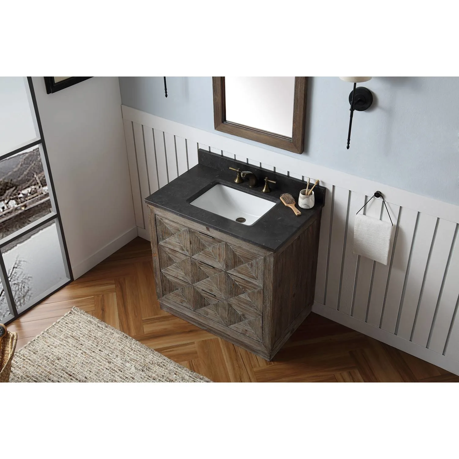 Legion Furniture 36 Inch Moon Stone Top Ceramic Sink Vanity Cabinet - image 8
