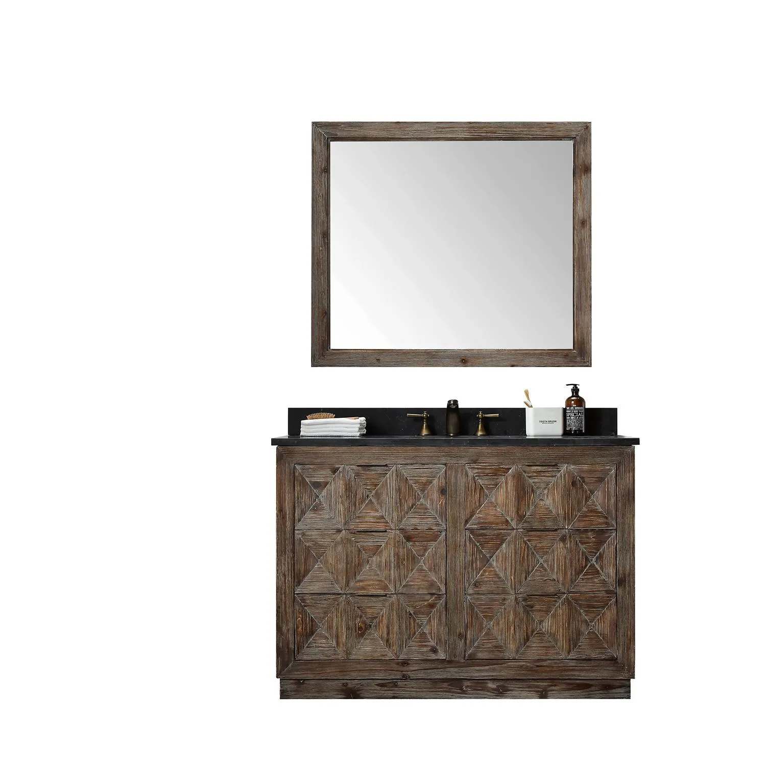 Legion Furniture 48 Inch Moon Stone Top Ceramic Sink Vanity Cabinet