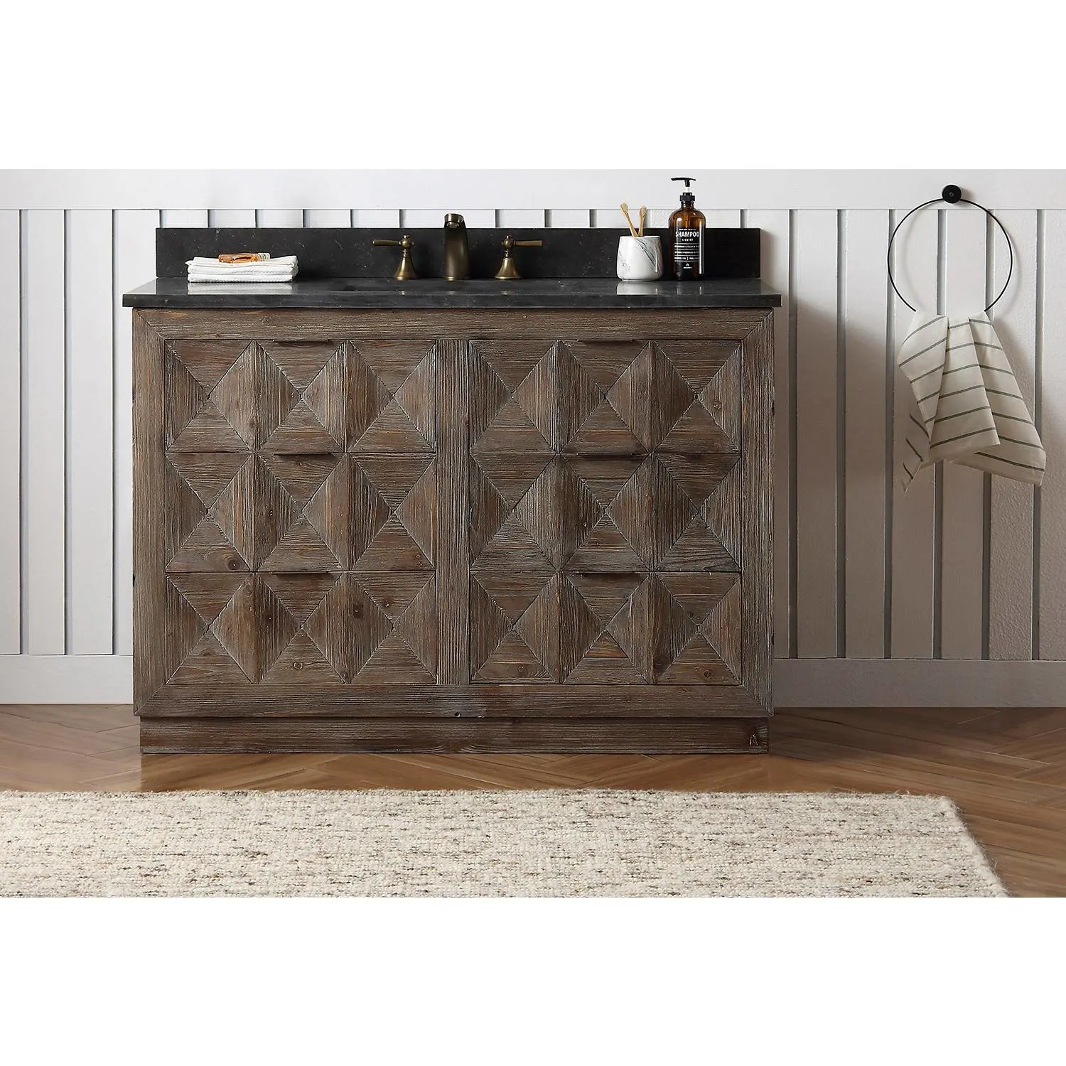 Legion Furniture 48 Inch Moon Stone Top Ceramic Sink Vanity Cabinet - image 2