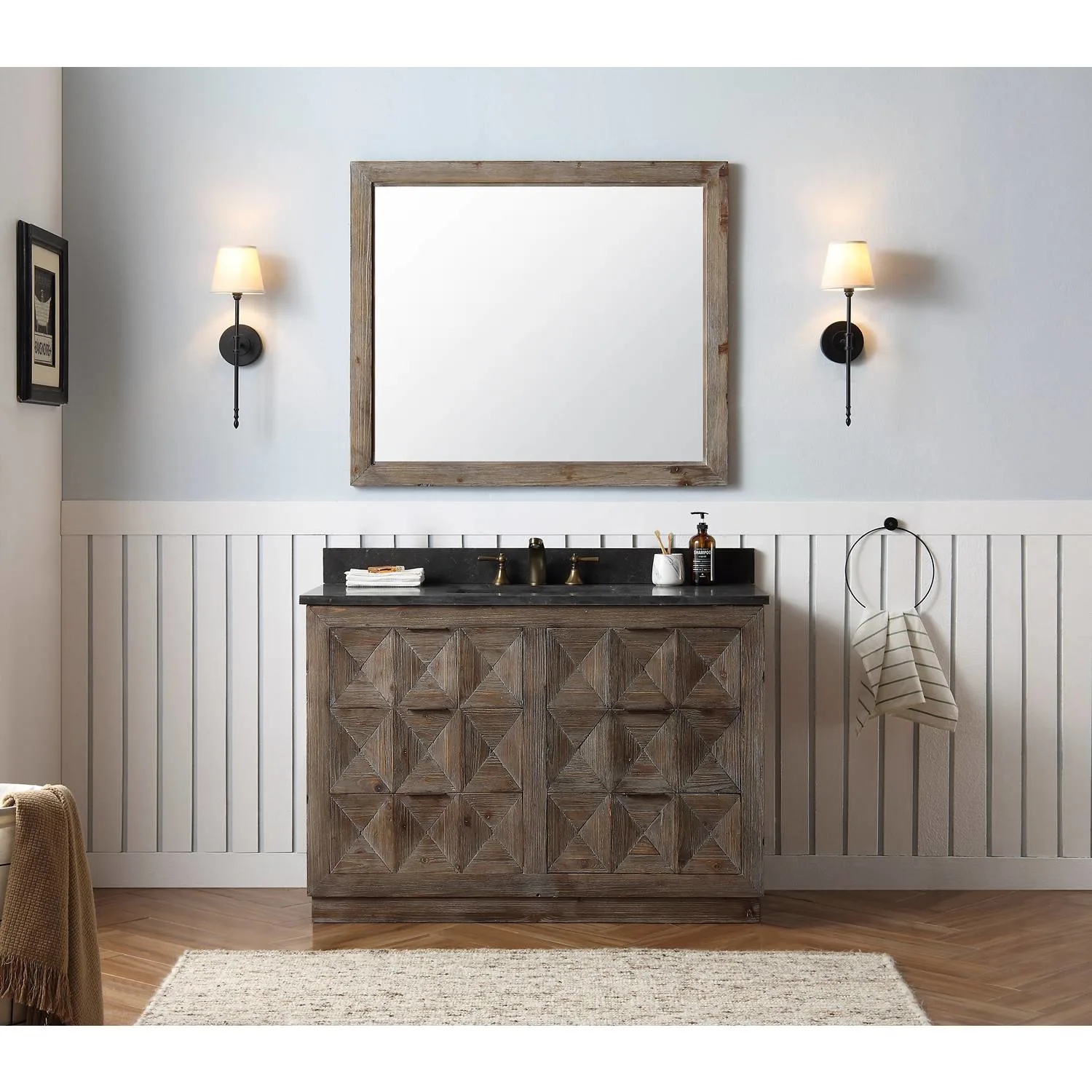 Legion Furniture 48 Inch Moon Stone Top Ceramic Sink Vanity Cabinet - image 3