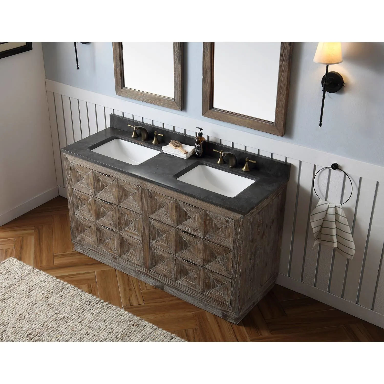 Legion Furniture 60 Inch Moon Stone Top Ceramic Sink Vanity Cabinet - image 11