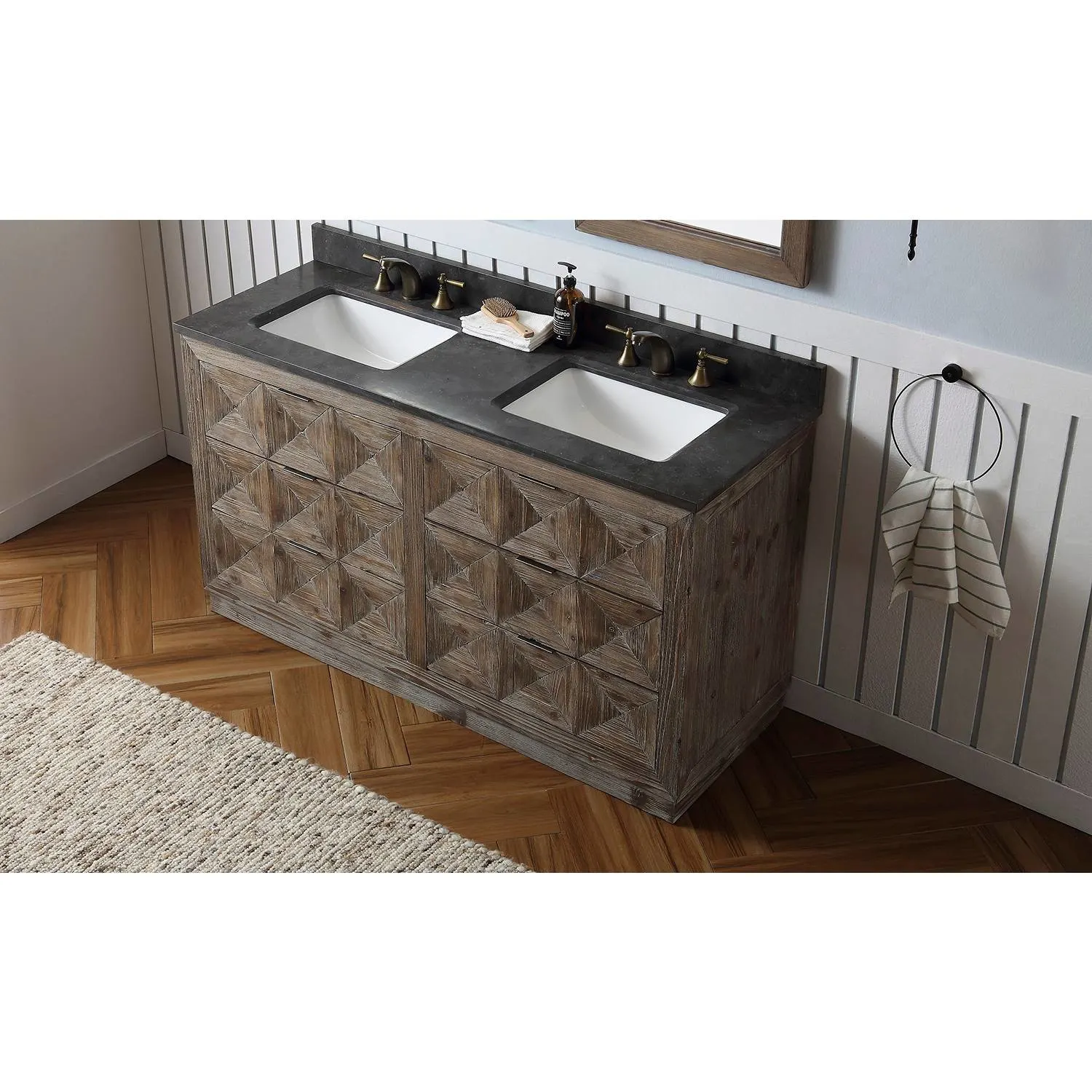 Legion Furniture 60 Inch Moon Stone Top Ceramic Sink Vanity Cabinet - image 12