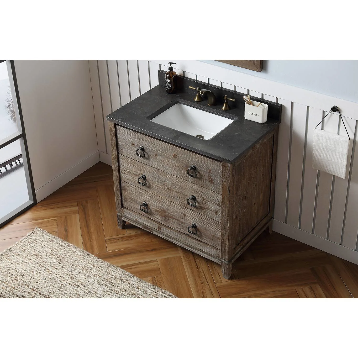 Legion Furniture 36 Inch Moon Stone Top Ceramic Sink Vanity Cabinet - image 2