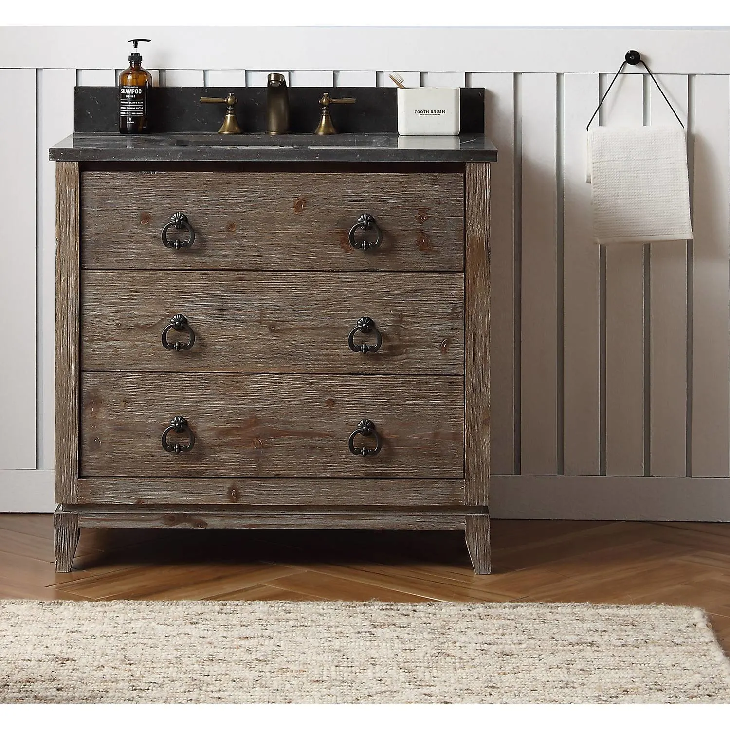 Legion Furniture 36 Inch Moon Stone Top Ceramic Sink Vanity Cabinet - image 3