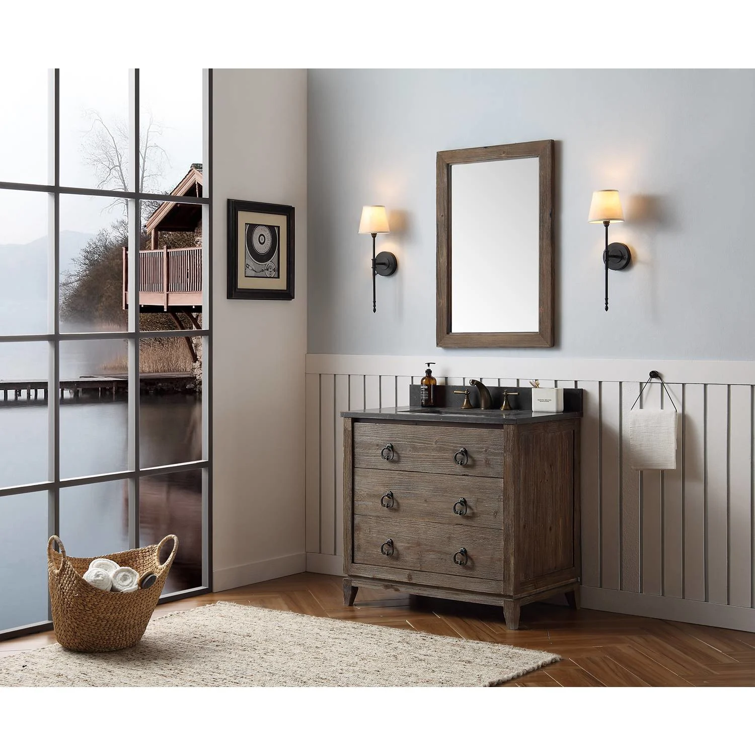 Legion Furniture 36 Inch Moon Stone Top Ceramic Sink Vanity Cabinet - image 8