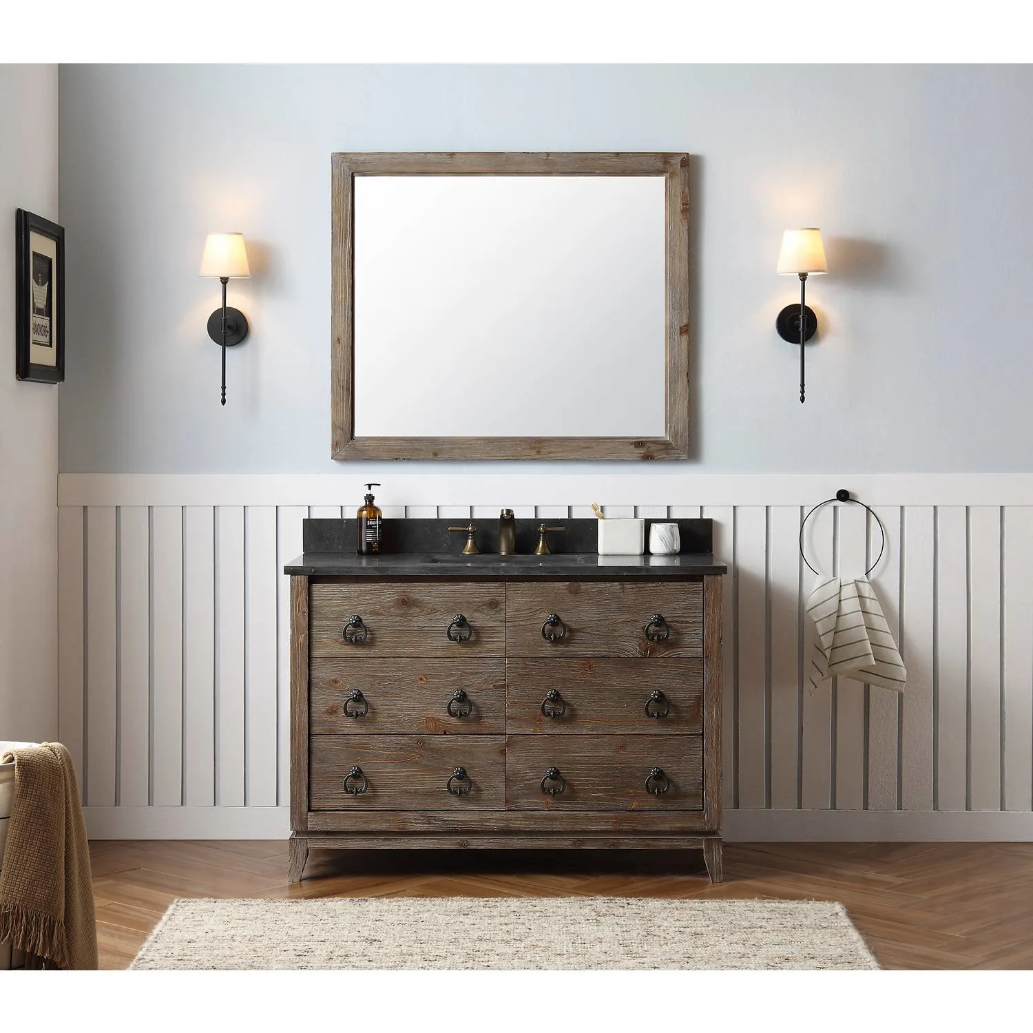 Legion Furniture 48 Inch Moon Stone Top Ceramic Sink Vanity Cabinet - image 3