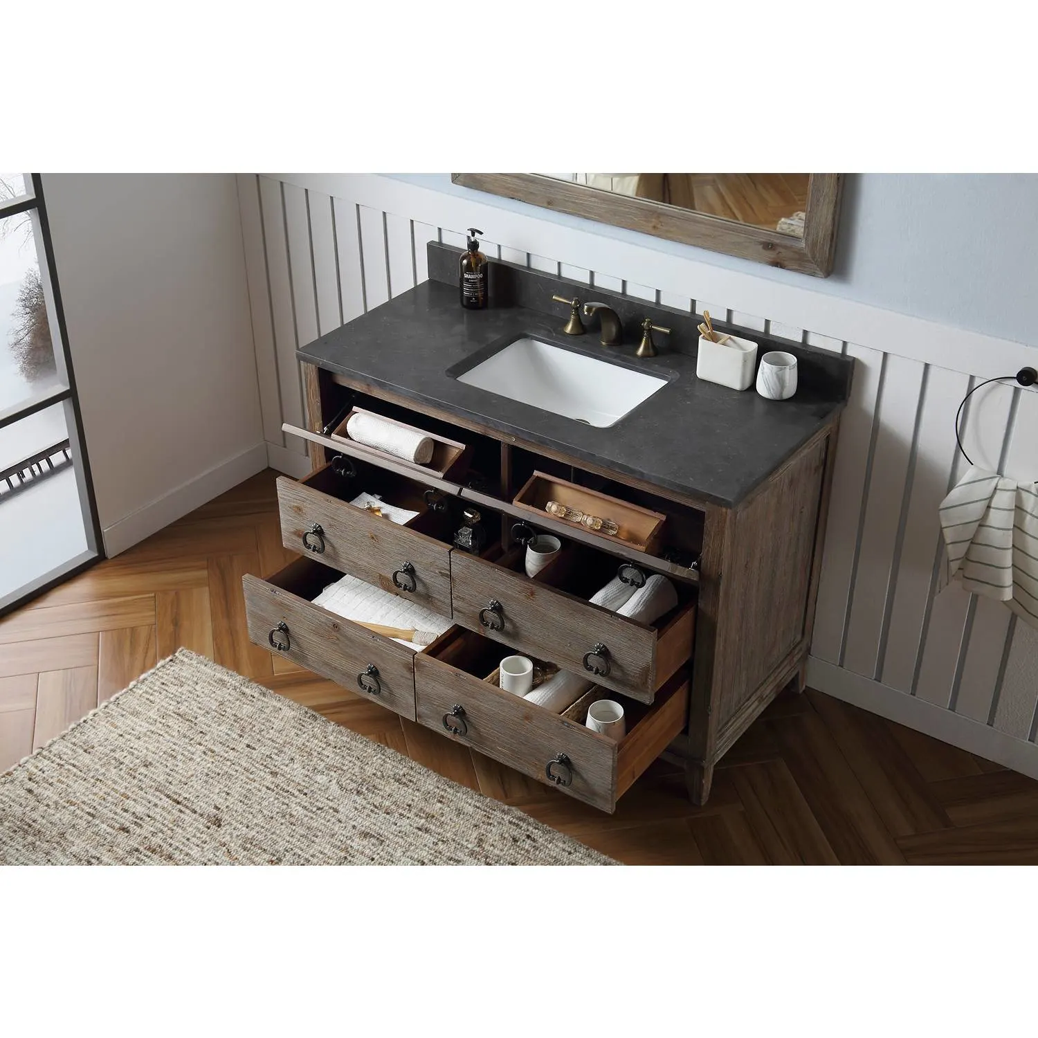 Legion Furniture 48 Inch Moon Stone Top Ceramic Sink Vanity Cabinet - image 6