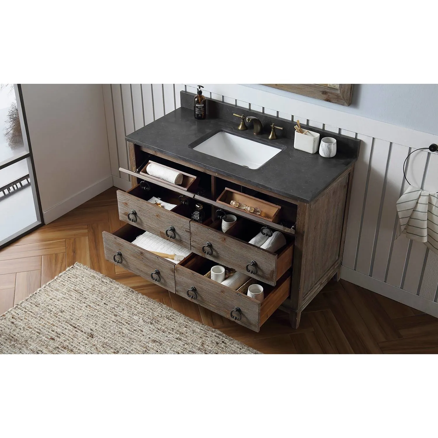 Legion Furniture 48 Inch Moon Stone Top Ceramic Sink Vanity Cabinet - image 7