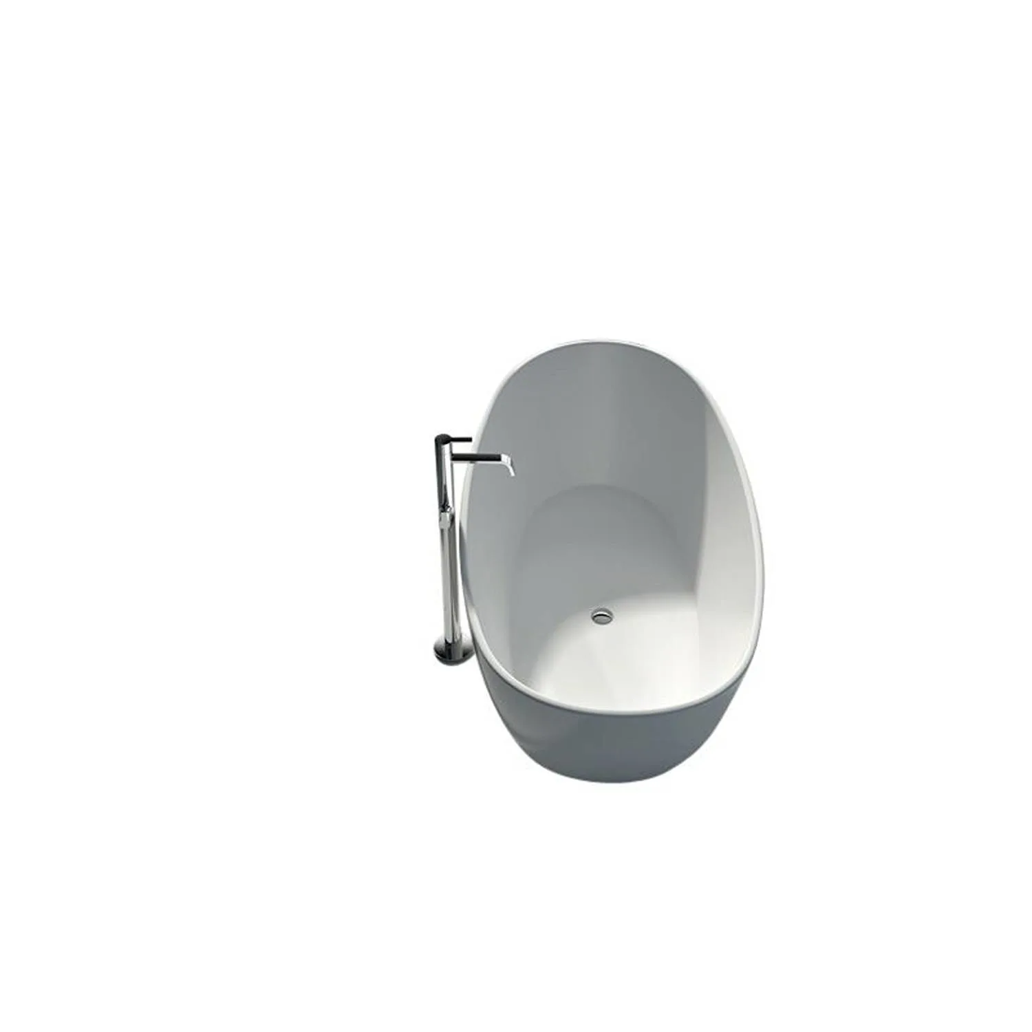 Legion Furniture 64.2 Inch No Faucet Matt White Solid Surface Bathtub - image 2