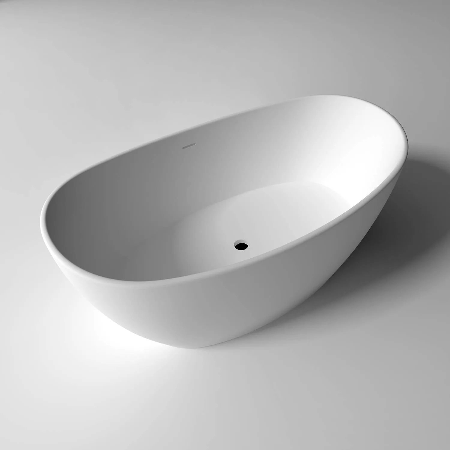 Legion Furniture 64.2 Inch No Faucet Matt White Solid Surface Bathtub - image 4
