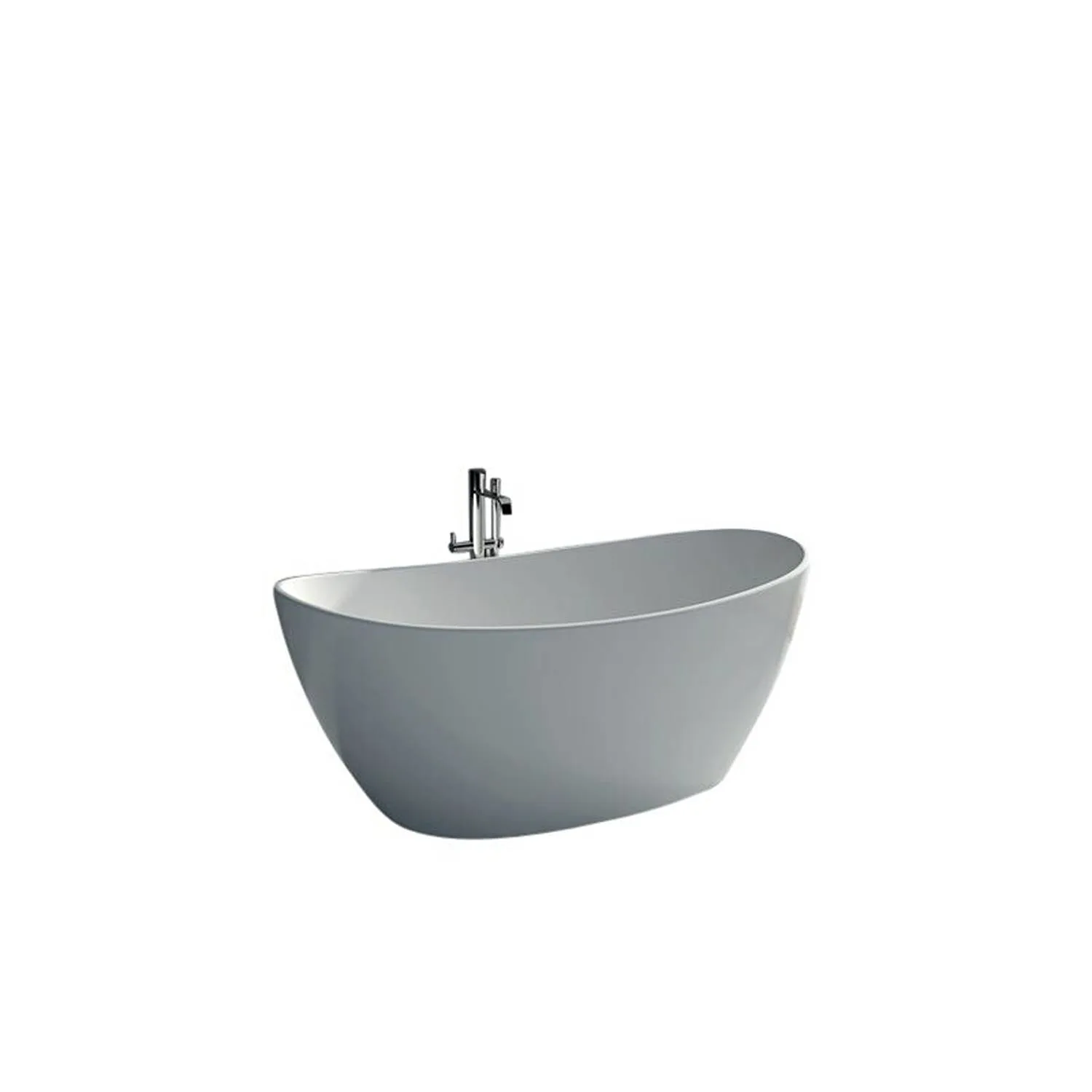 Legion Furniture 64.2 Inch No Faucet Matt White Solid Surface Bathtub - image 6
