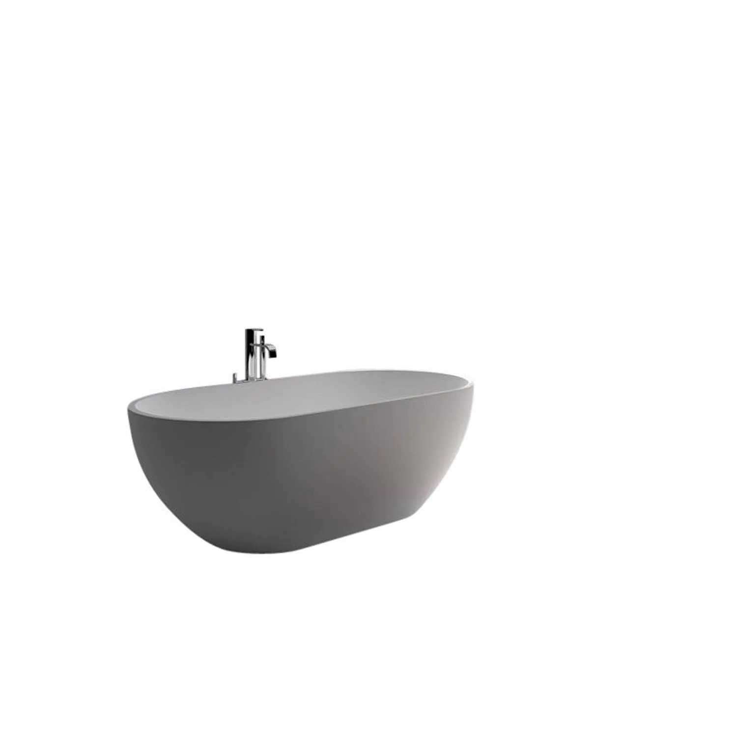 Legion Furniture 70.1 Inch No Faucet Matt White Solid Surface Bathtub - image 7