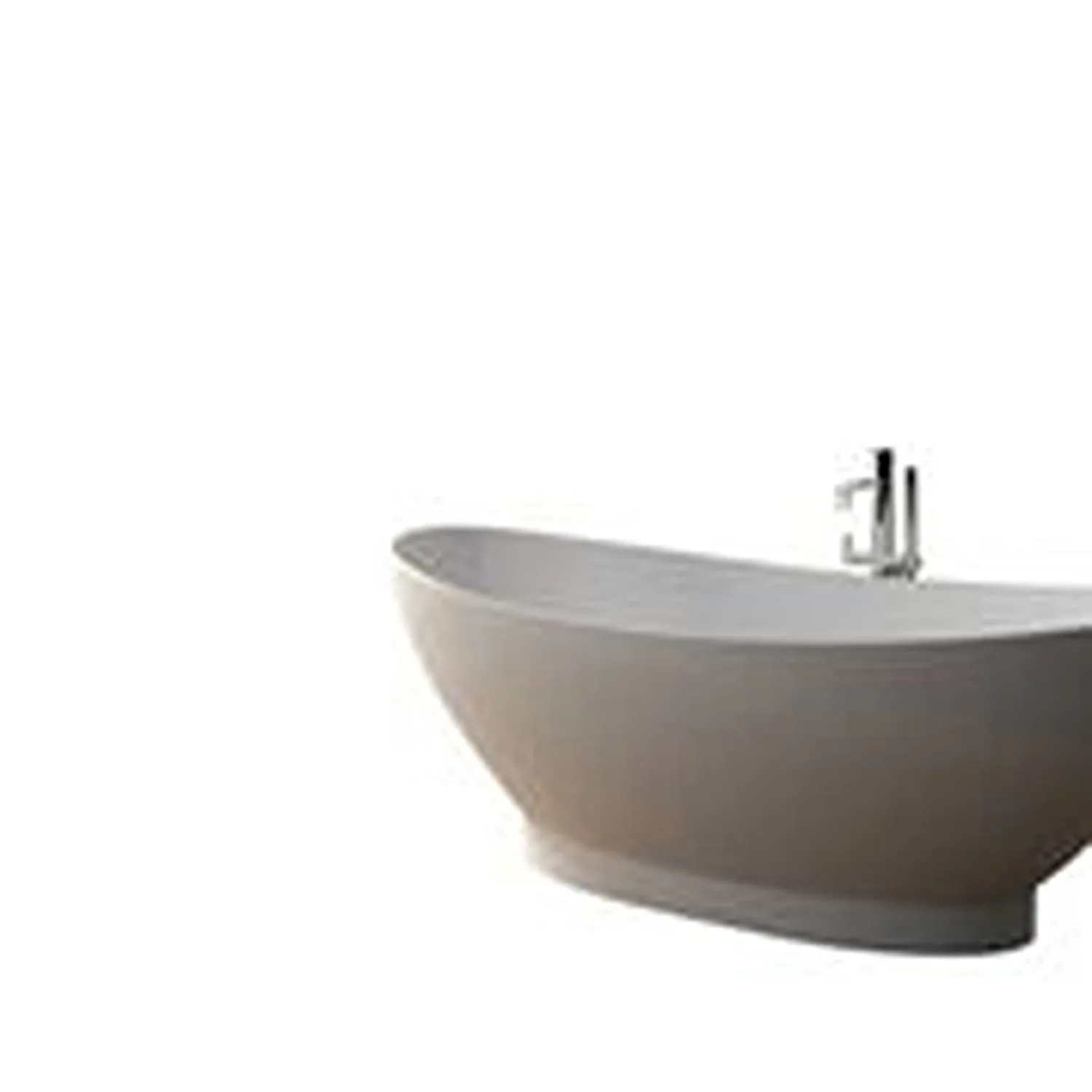 Legion Furniture 70.7 Inch No Faucet Matt White Solid Surface Bathtub - image 7