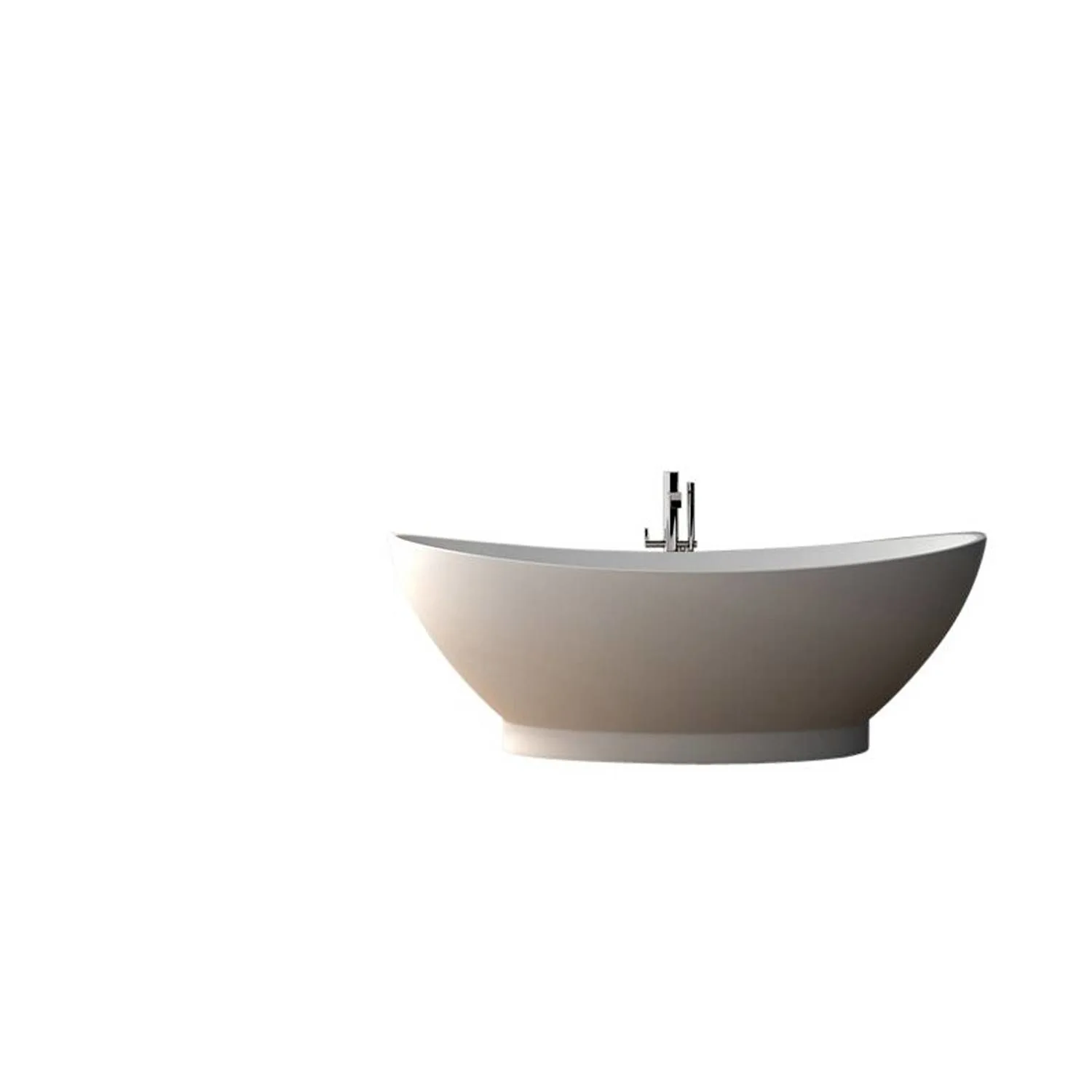 Legion Furniture 70.7 Inch No Faucet Matt White Solid Surface Bathtub - image 9