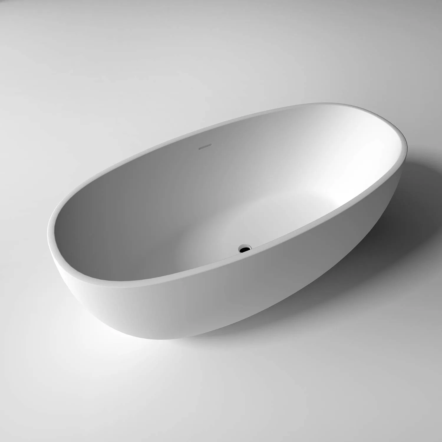 Legion Furniture 65 Inch No Faucet Matt White Solid Surface Bathtub - image 4