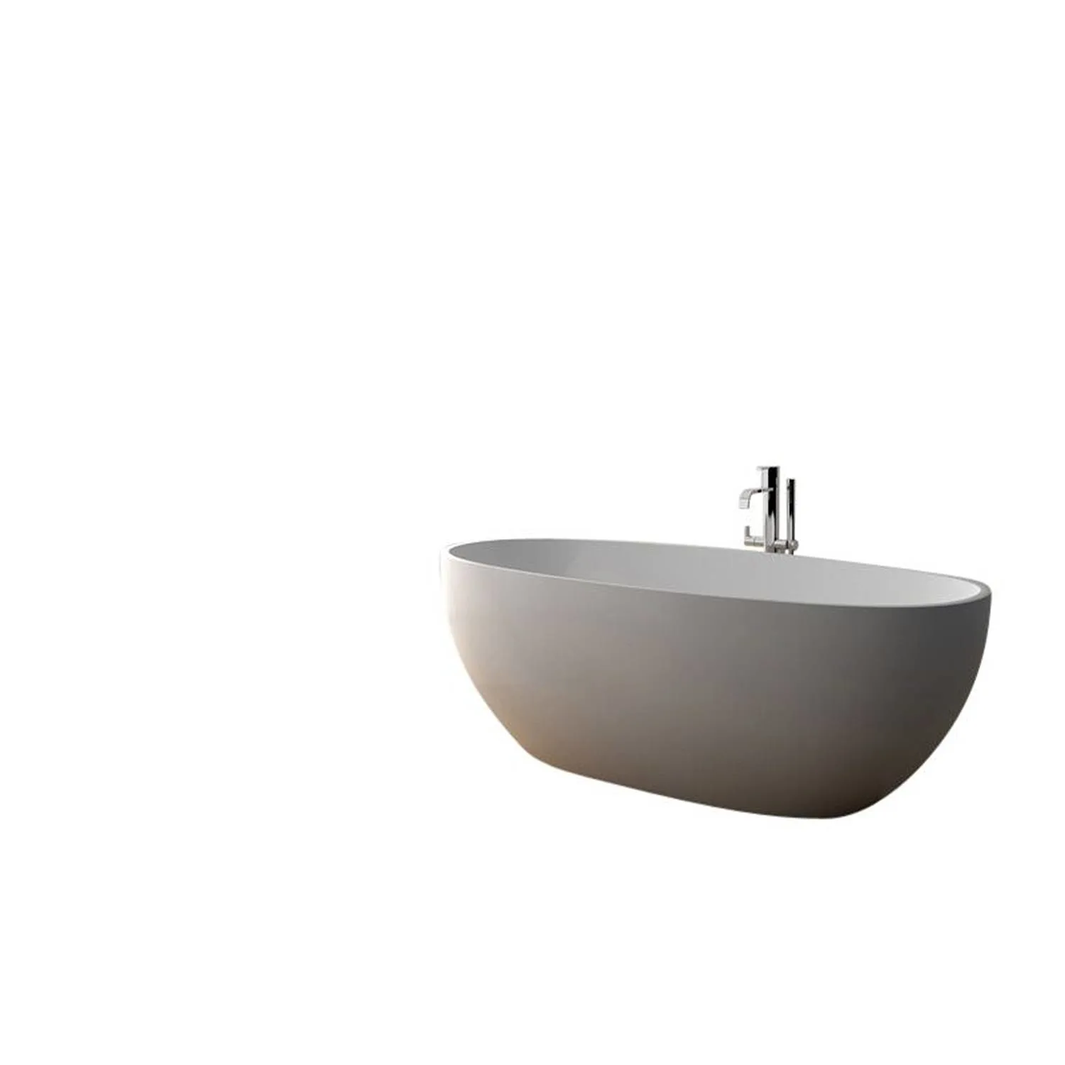 Legion Furniture 65 Inch No Faucet Matt White Solid Surface Bathtub - image 7