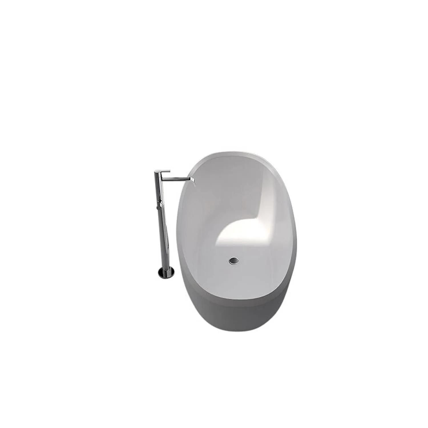 Legion Furniture 65 Inch No Faucet Matt White Solid Surface Bathtub - image 2