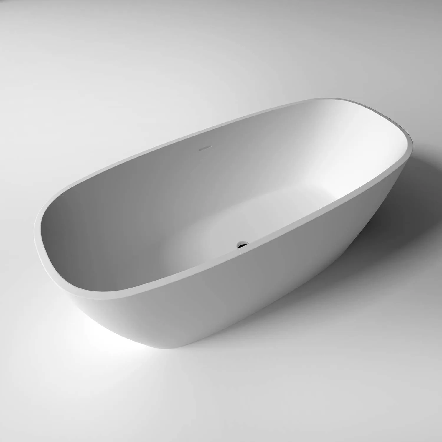 Legion Furniture 65 Inch No Faucet Matt White Solid Surface Bathtub - image 3