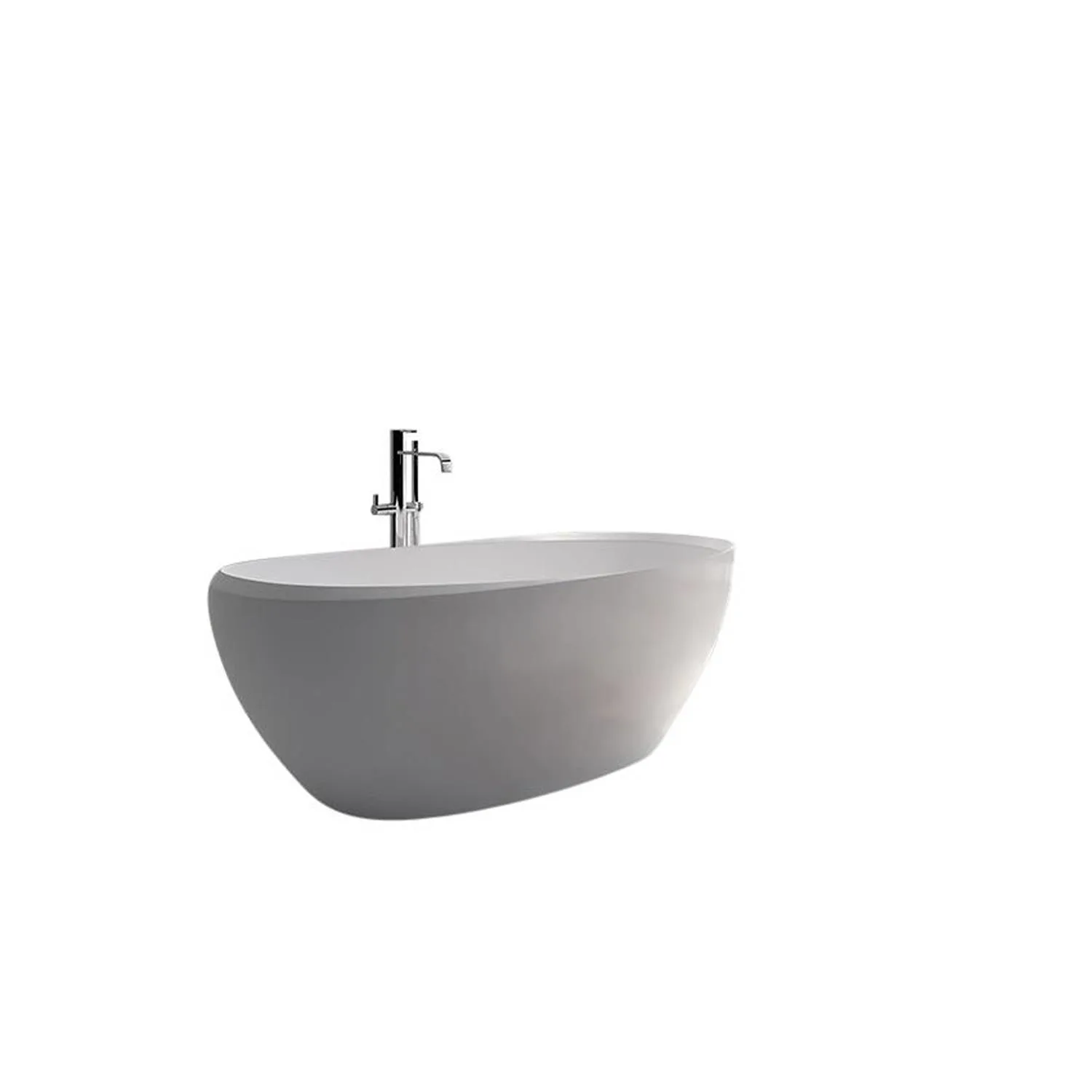 Legion Furniture 65 Inch No Faucet Matt White Solid Surface Bathtub - image 6