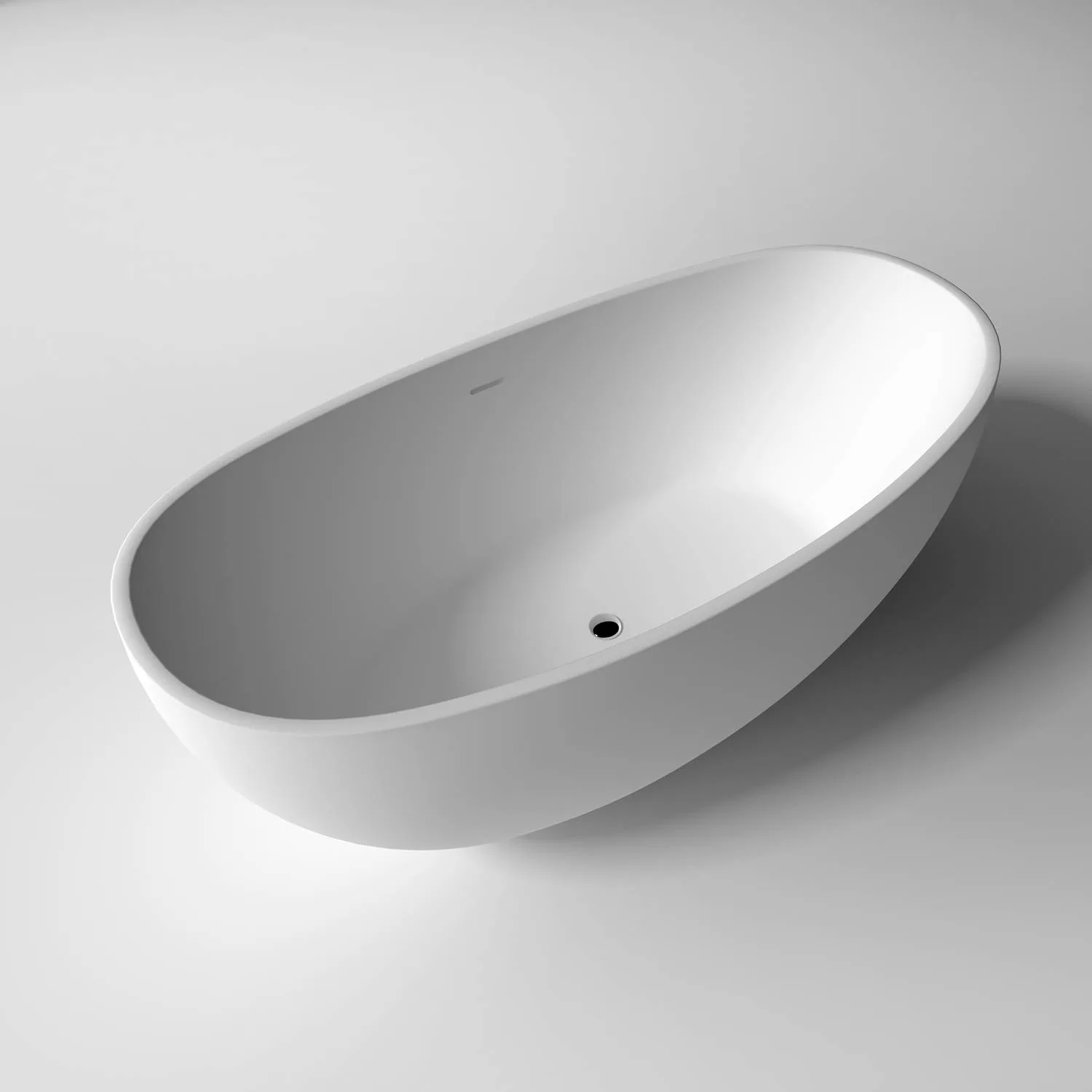 Legion Furniture 71 Inch No Faucet Matt White Solid Surface Bathtub