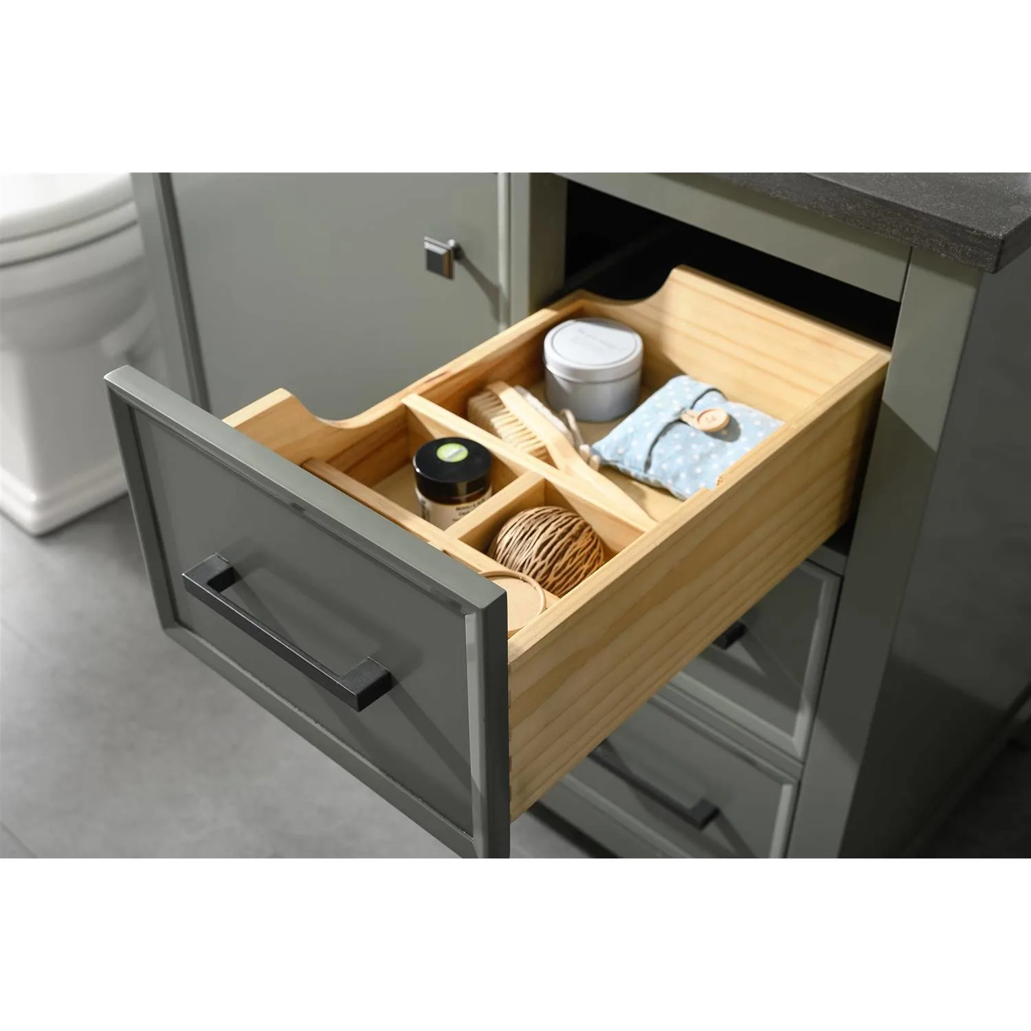 Legion Furniture 36 Inch Blue Lime Stone Top Pewter Green Vanity Cabinet - image 17