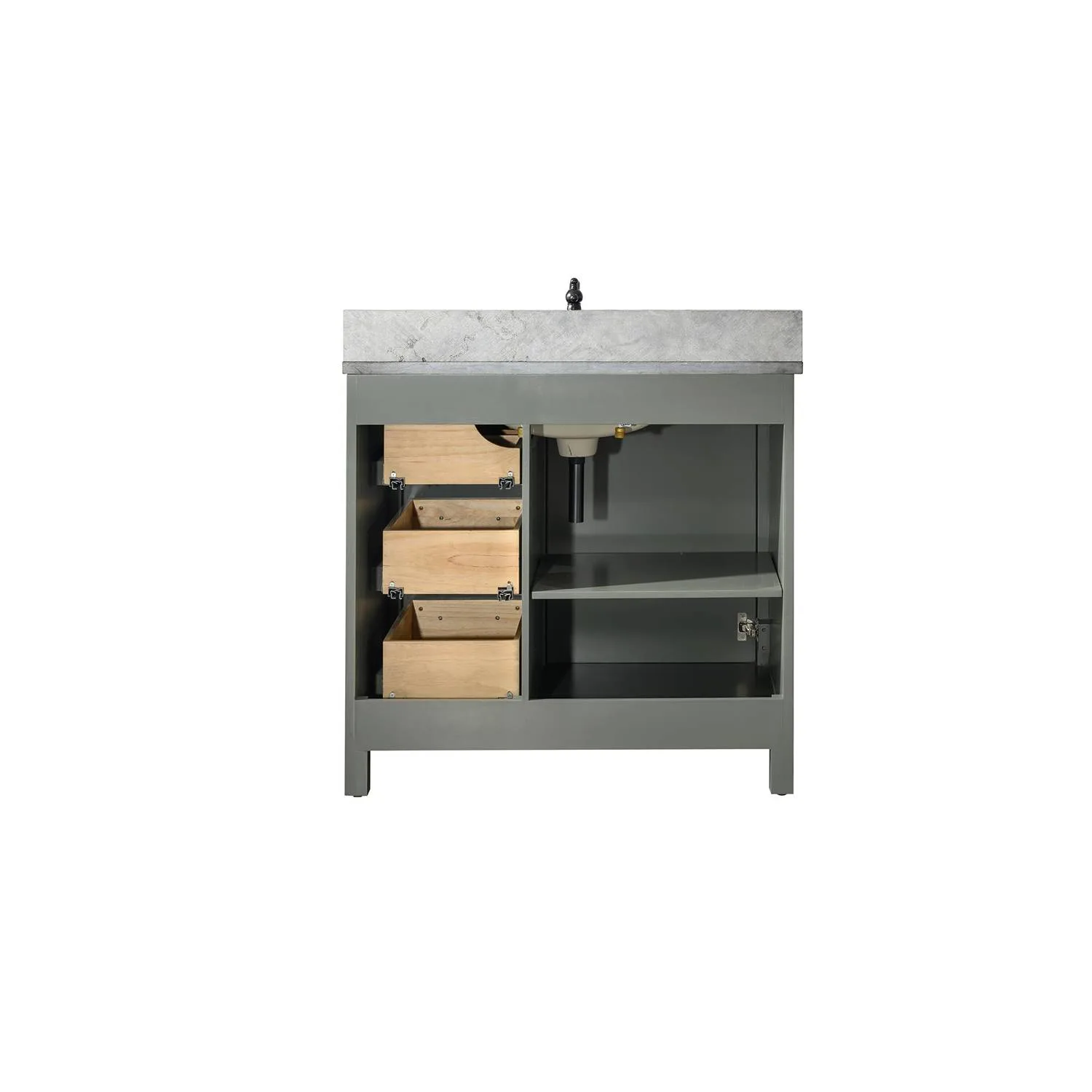 Legion Furniture 36 Inch Blue Lime Stone Top Pewter Green Vanity Cabinet - image 19