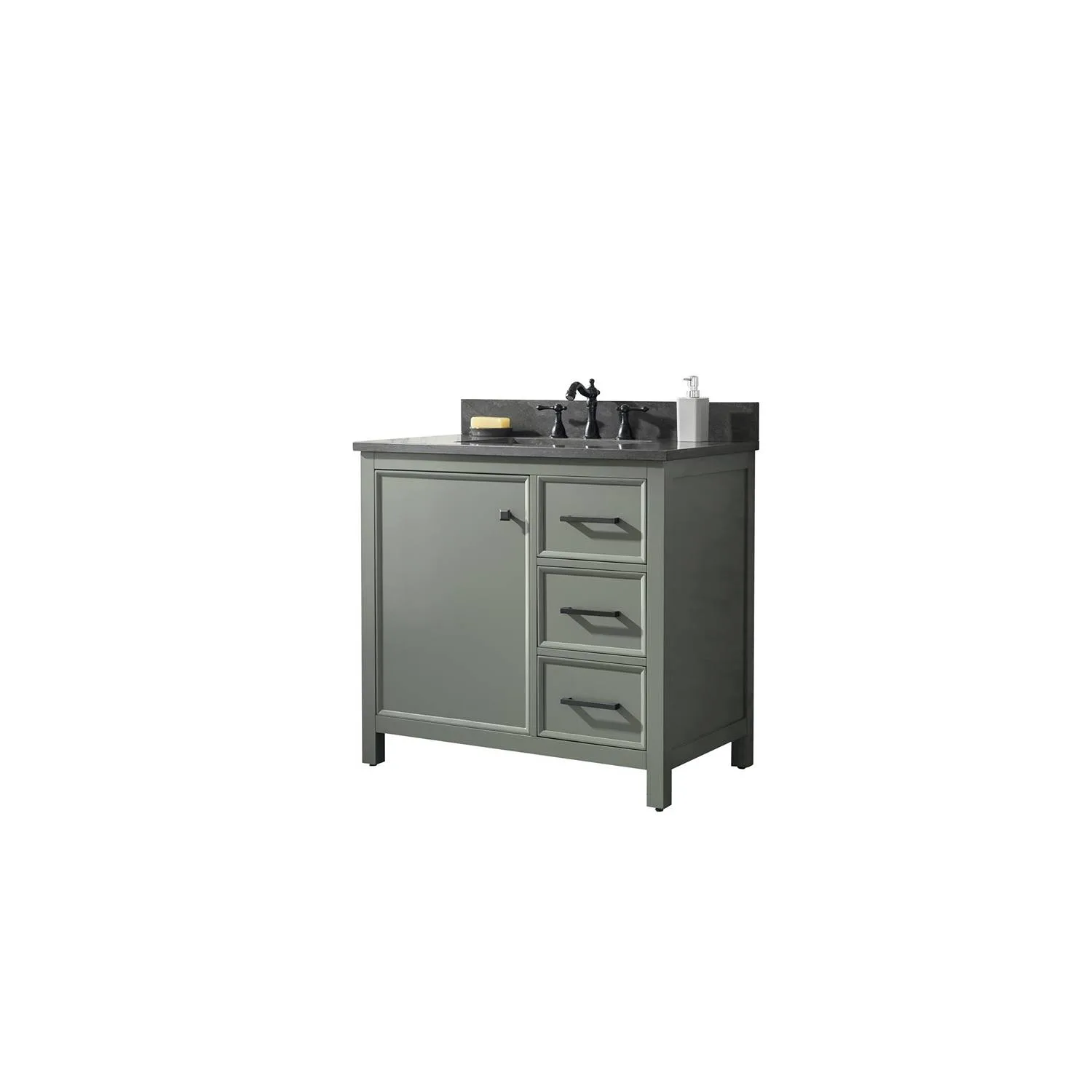 Legion Furniture 36 Inch Blue Lime Stone Top Pewter Green Vanity Cabinet - image 21