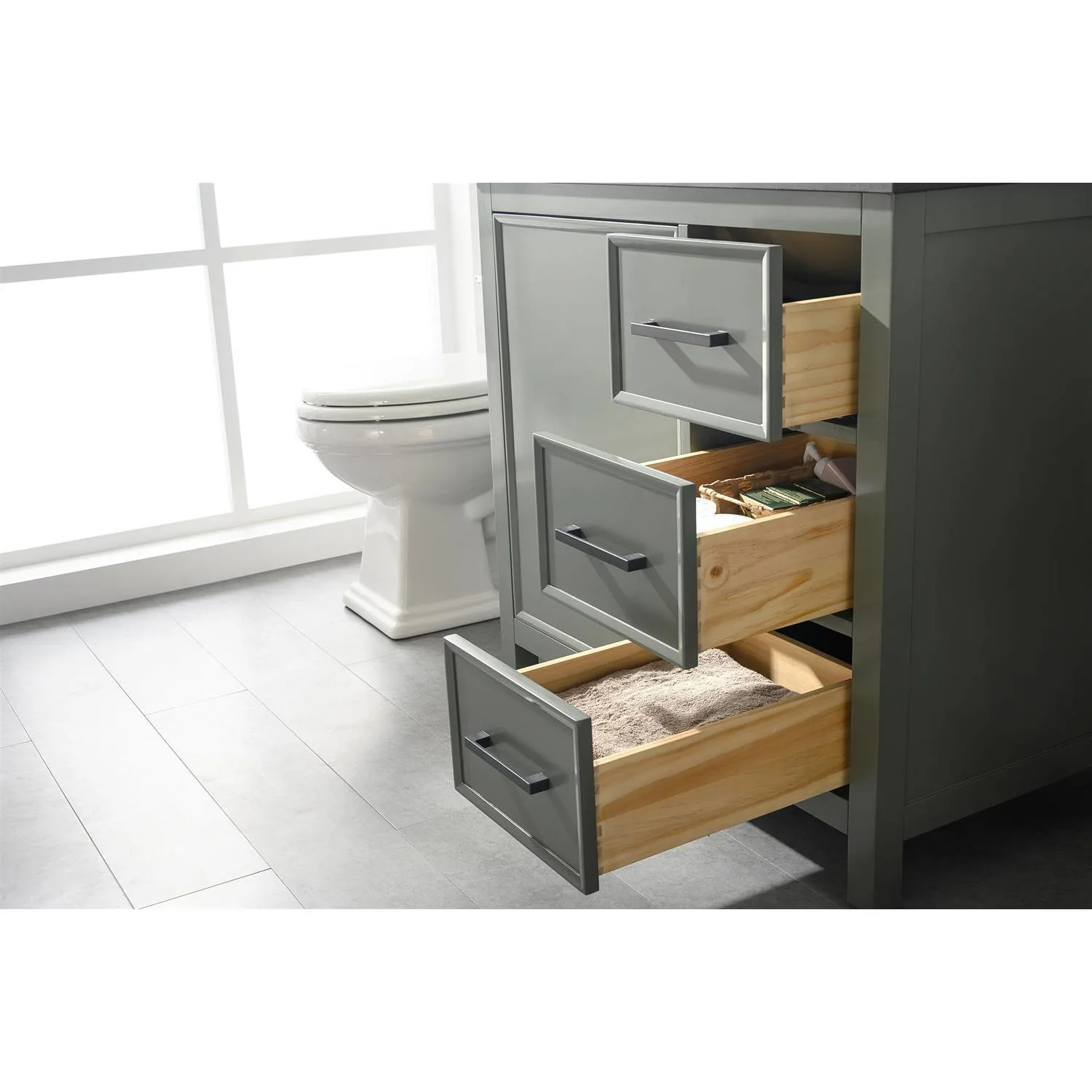 Legion Furniture 36 Inch Blue Lime Stone Top Pewter Green Vanity Cabinet - image 6