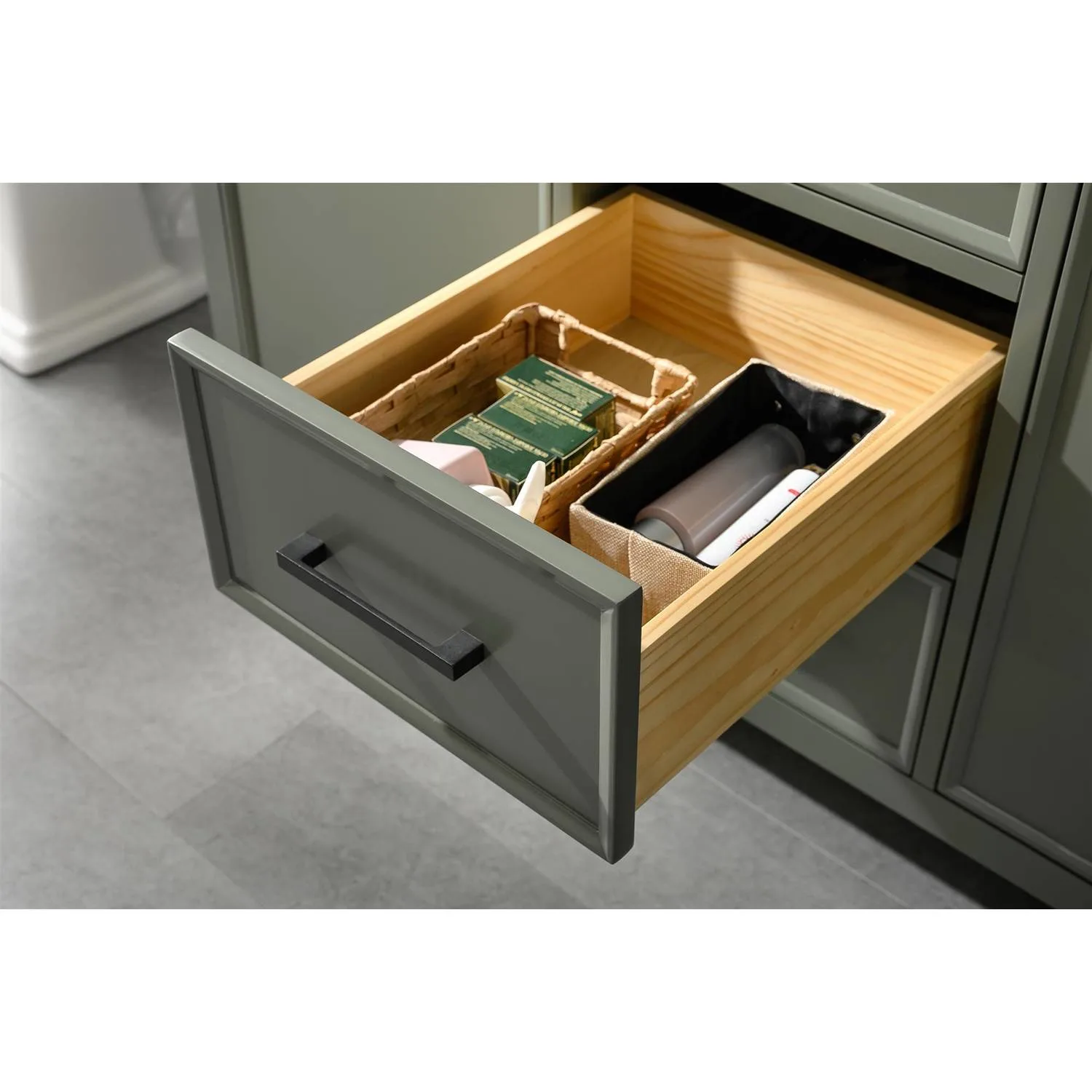 Legion Furniture 54 Inch Blue Lime Stone Top Pewter Green Vanity Cabinet - image 11